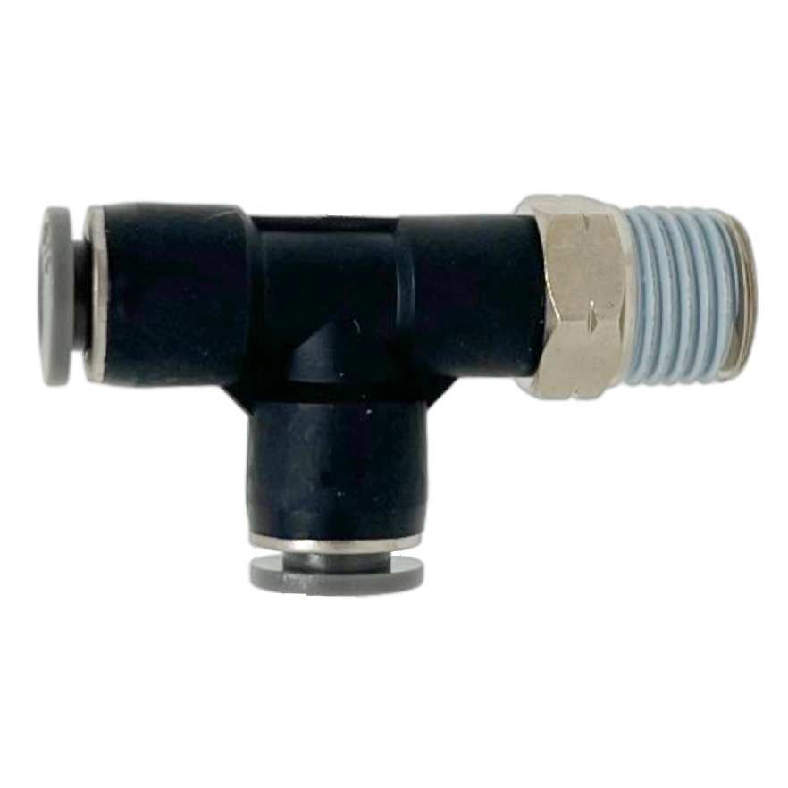 C24680738-5PACK : Norgren Swivel Run Tee adapter, 1/2 tube O/D, 3/8 NPT thread