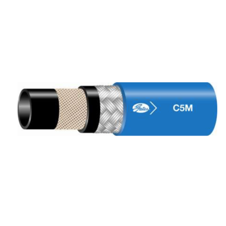 8C5M : Gates C5M Marine Fuel Line Hose, 0.41 (13/32") ID, 0.77" OD, 500psi Operating, 2000psi Burst, 1.8" Bend, 1-Wire, -4F to +212F, one 50-ft Reel of Hose