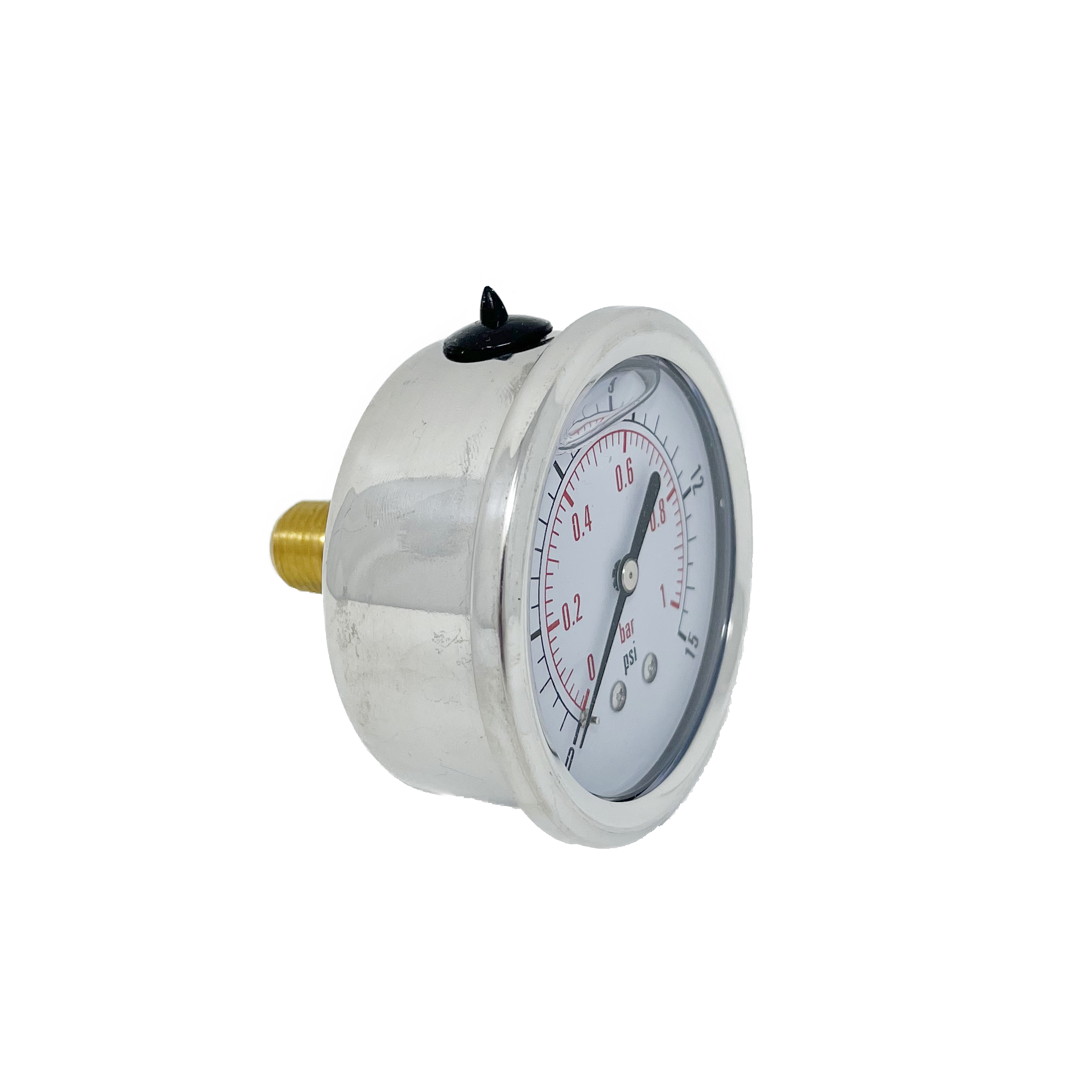 CF1P-001D : Dynamic Pressure Gauge, 2.5" Face, 0-15psi Pressure Range, 1/4" NPT, Center Back Style