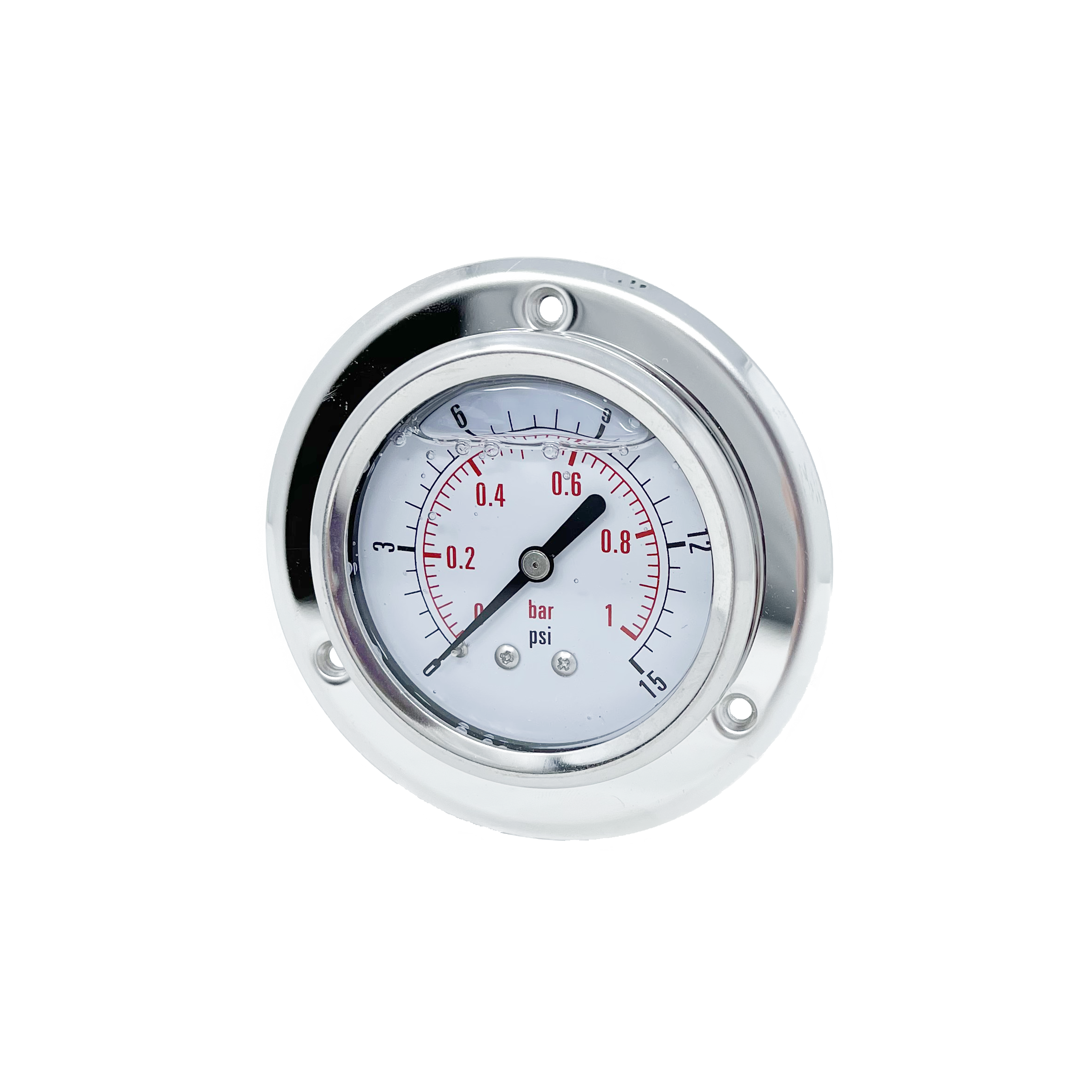CF1P-001E : Dynamic Pressure Gauge, 2.5" Face, 0-15psi Pressure Range, 1/4" NPT, Panel Flange Style