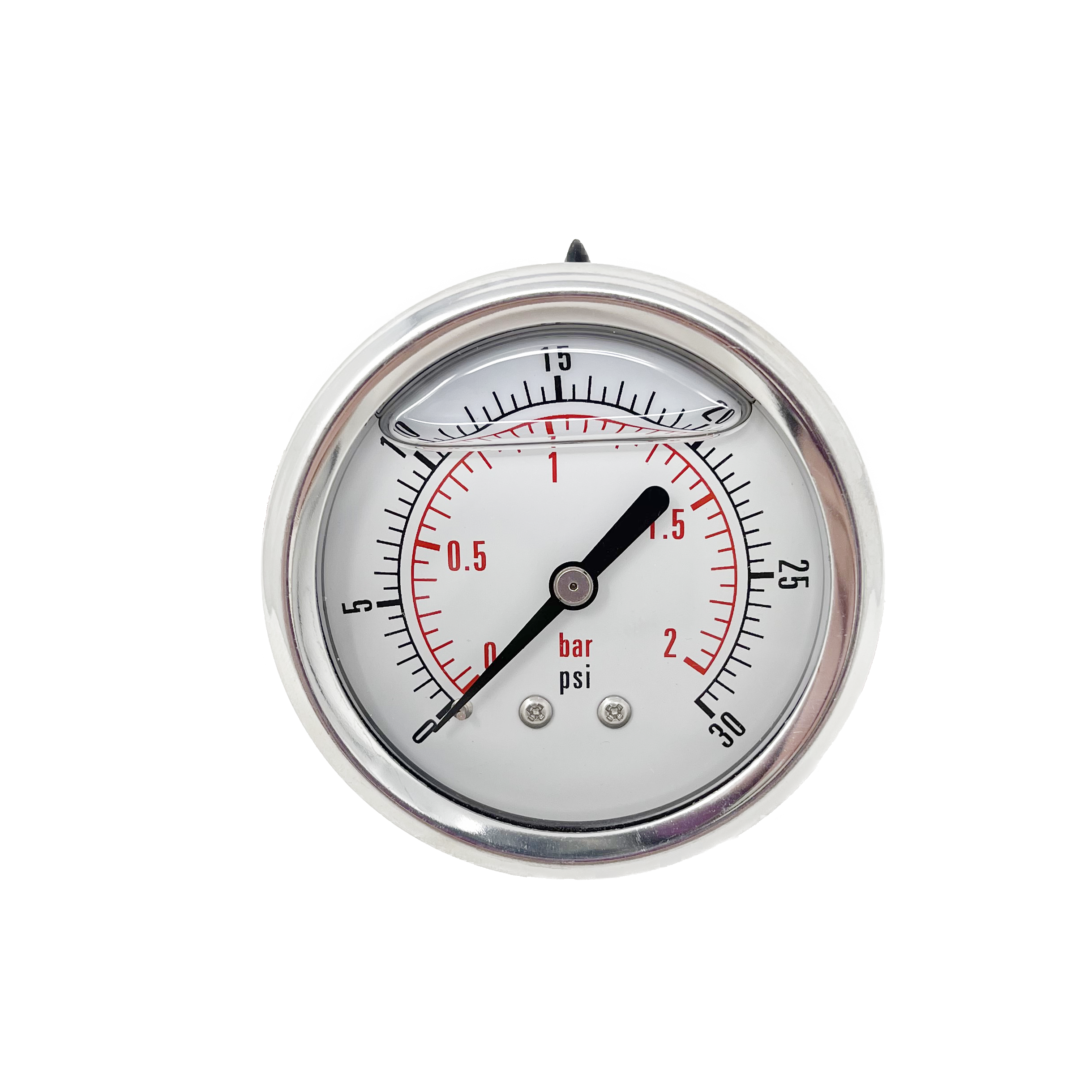 CF1P-002D : Dynamic Pressure Gauge, 2.5" Face, 0-30psi Pressure Range, 1/4" NPT, Center Back Style