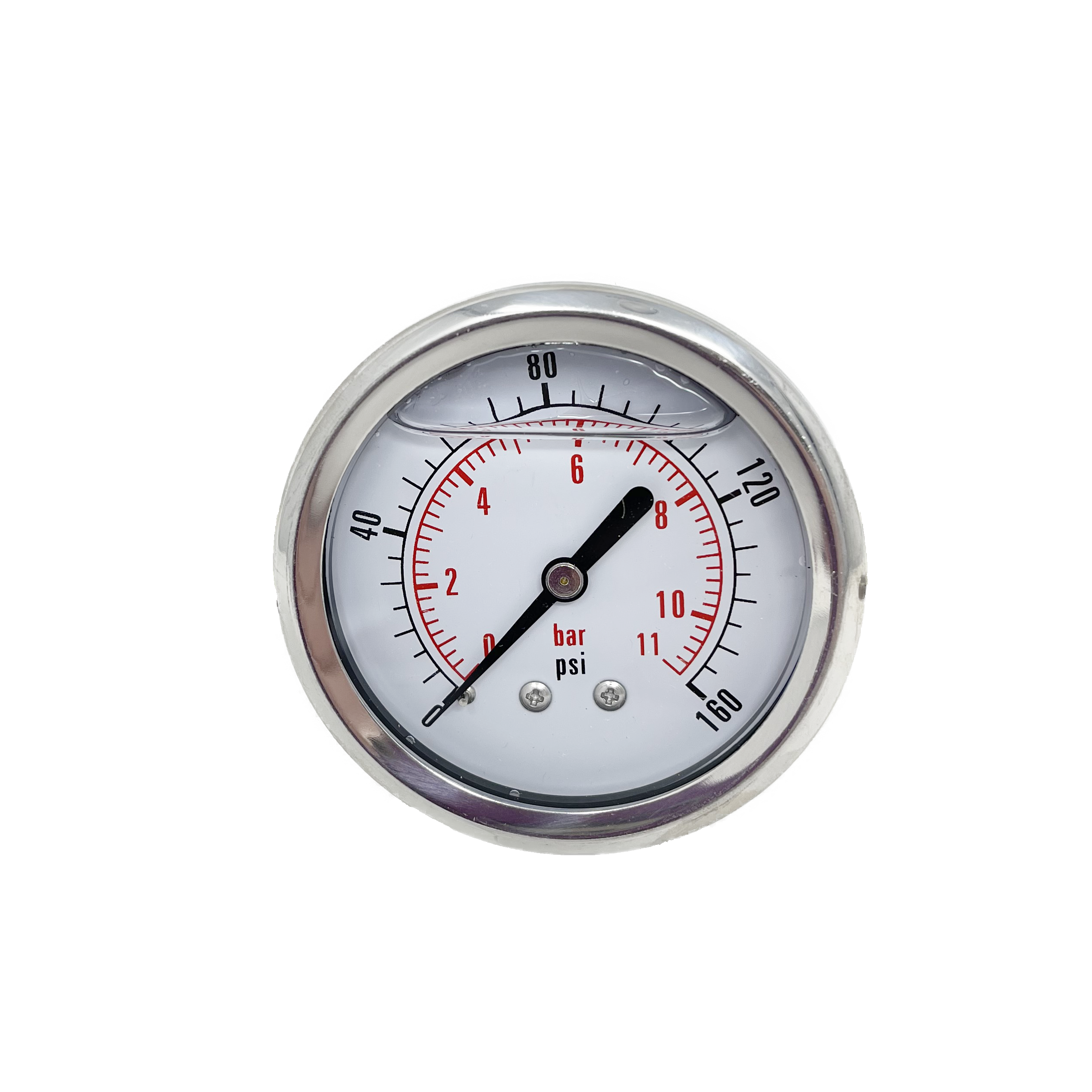 CF1P-010D : Dynamic Pressure Gauge, 2.5" Face, 0-160psi Pressure Range, 1/4" NPT, Center Back Style