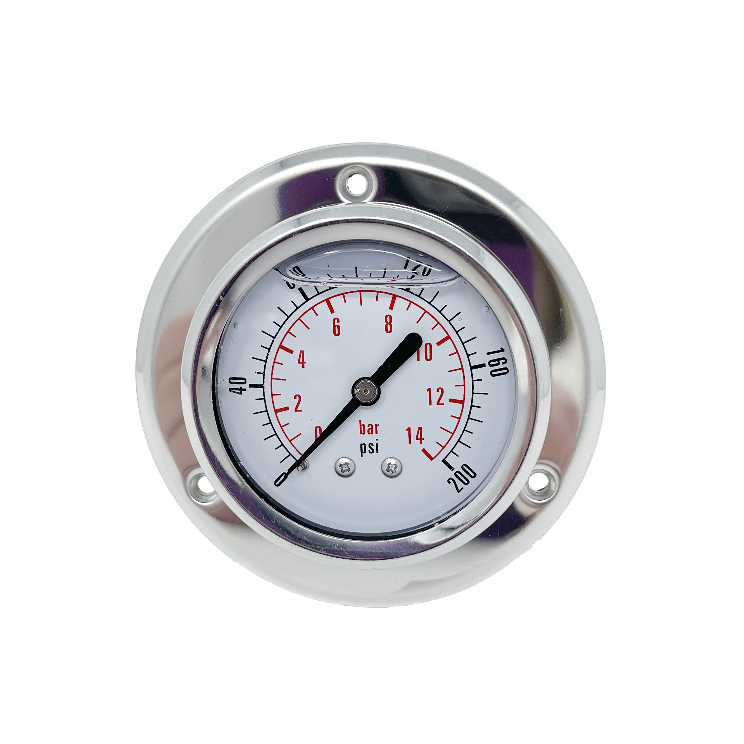 CF1P-015E : Dynamic Pressure Gauge, 2.5" Face, 0-200psi Pressure Range, 1/4" NPT, Panel Flange Style