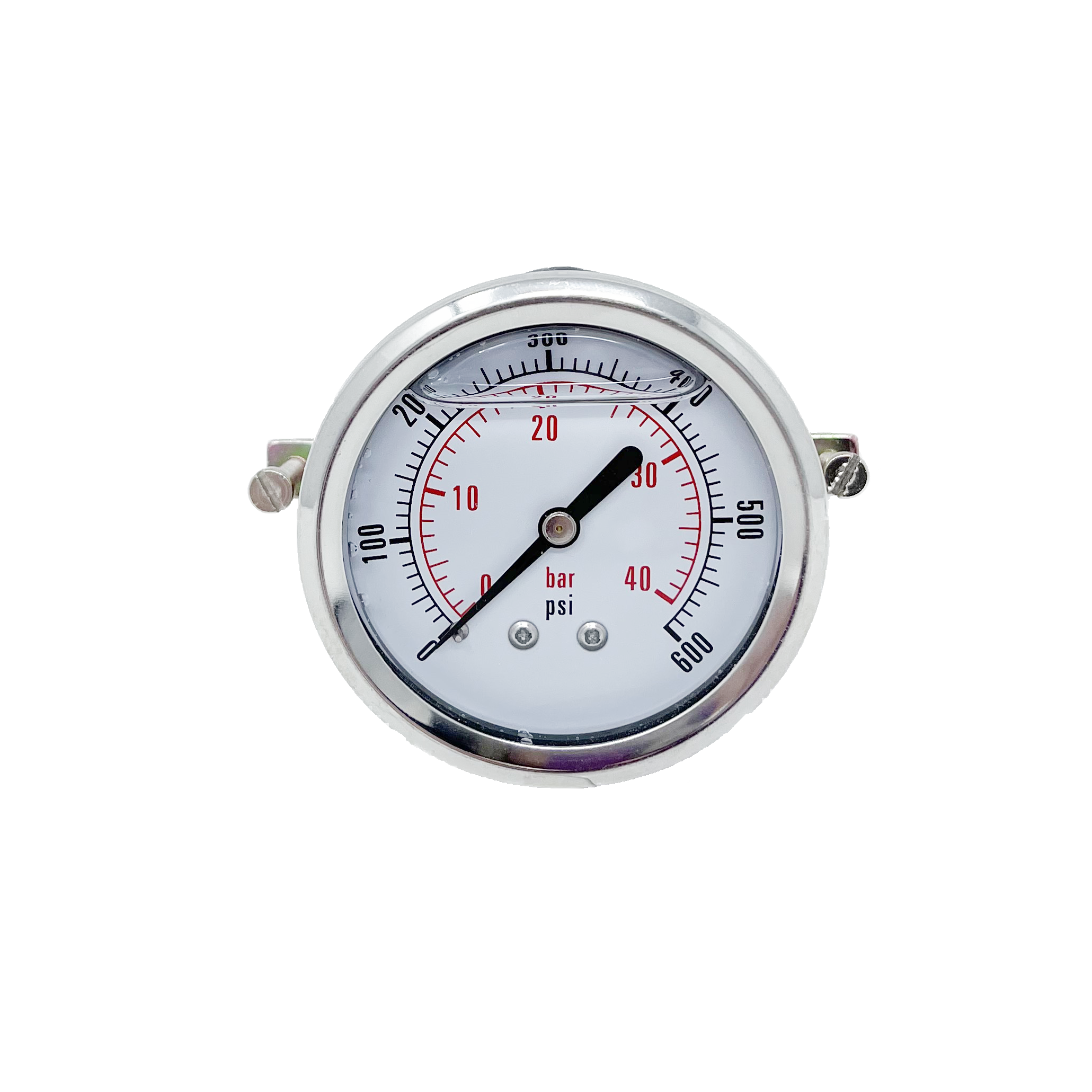 CF1P-040B : Dynamic Pressure Gauge, 2.5" Face, 0-600psi Pressure Range, 1/4" NPT, Panel Clamp with U-Bolt Style