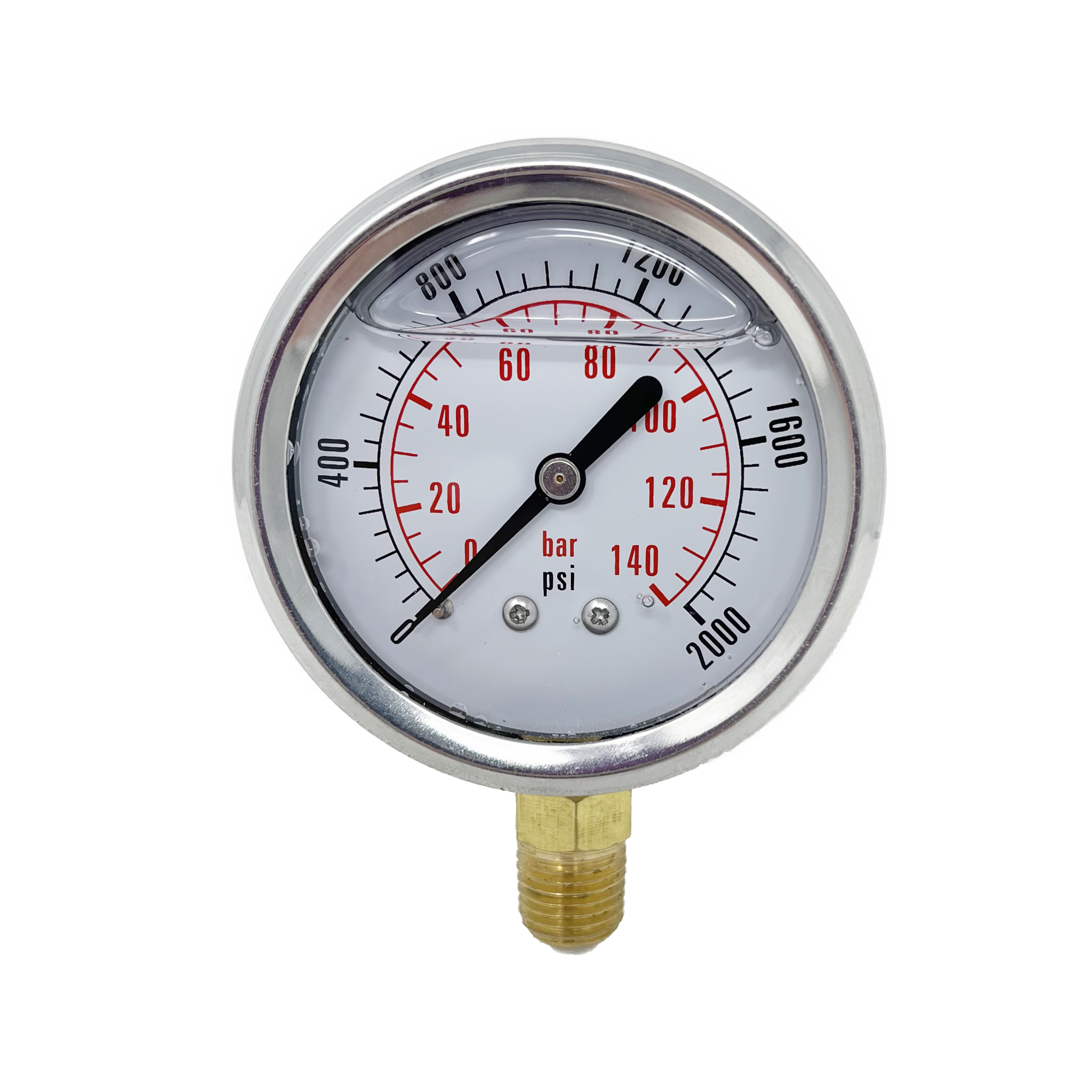 CF1P-140A : Dynamic Pressure Gauge, 2.5" Face, 0-2000psi Pressure Range, 1/4" NPT, Stem Mounted Style