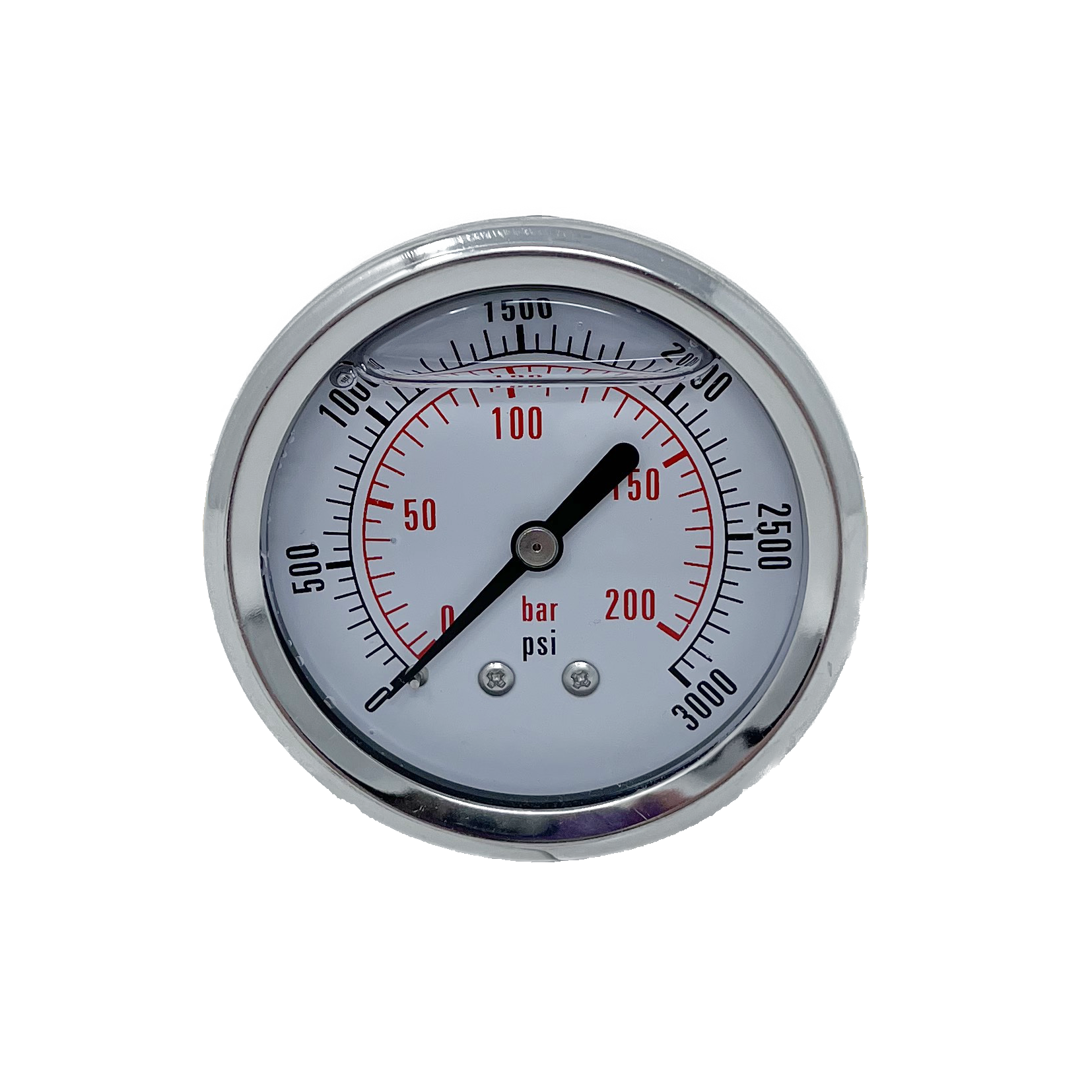 CF1P-210D : Dynamic Pressure Gauge, 2.5" Face, 0-3000psi Pressure Range, 1/4" NPT, Center Back Style