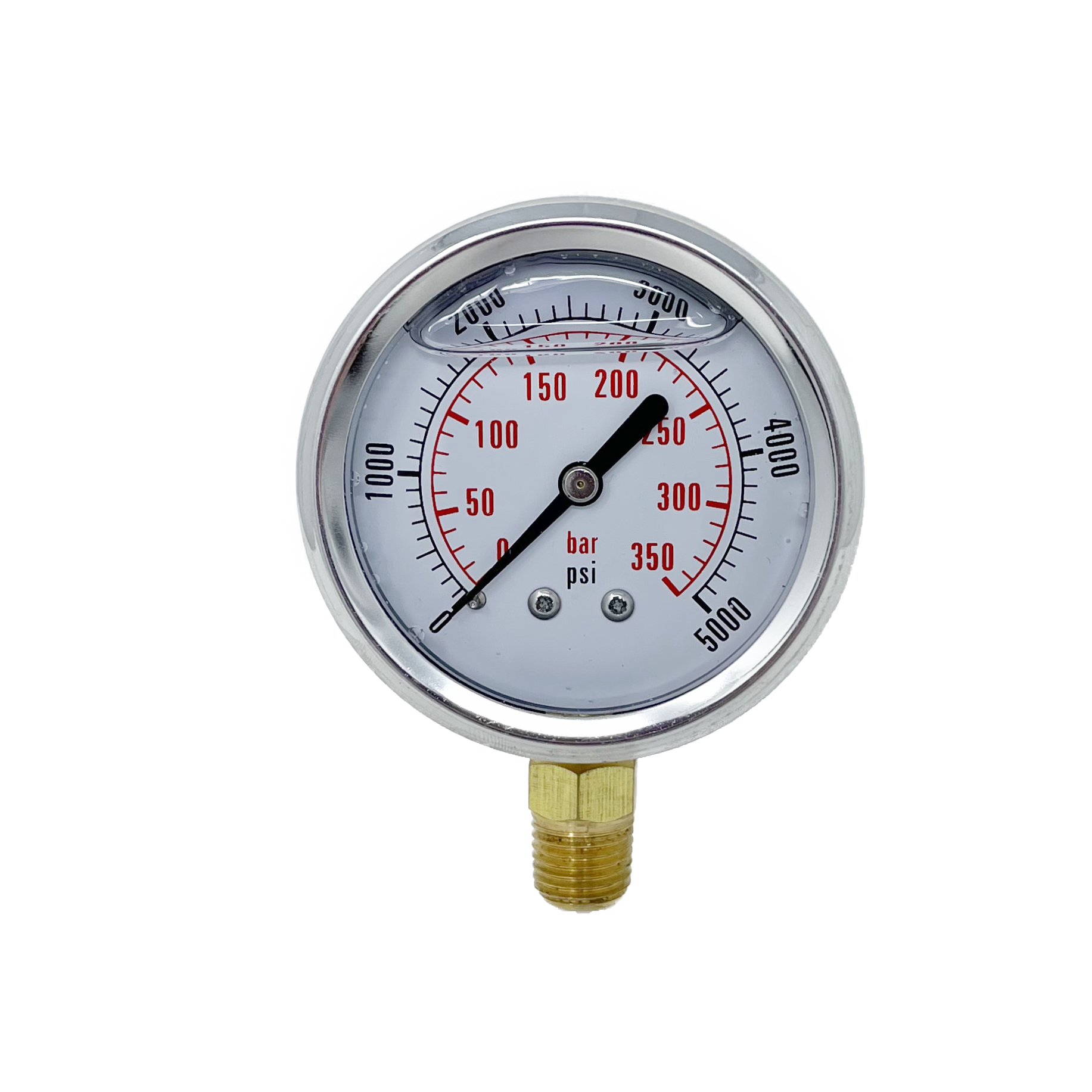 CF1P-350A : Dynamic Pressure Gauge, 2.5" Face, 0-5000psi Pressure Range, 1/4" NPT, Stem Mounted Style