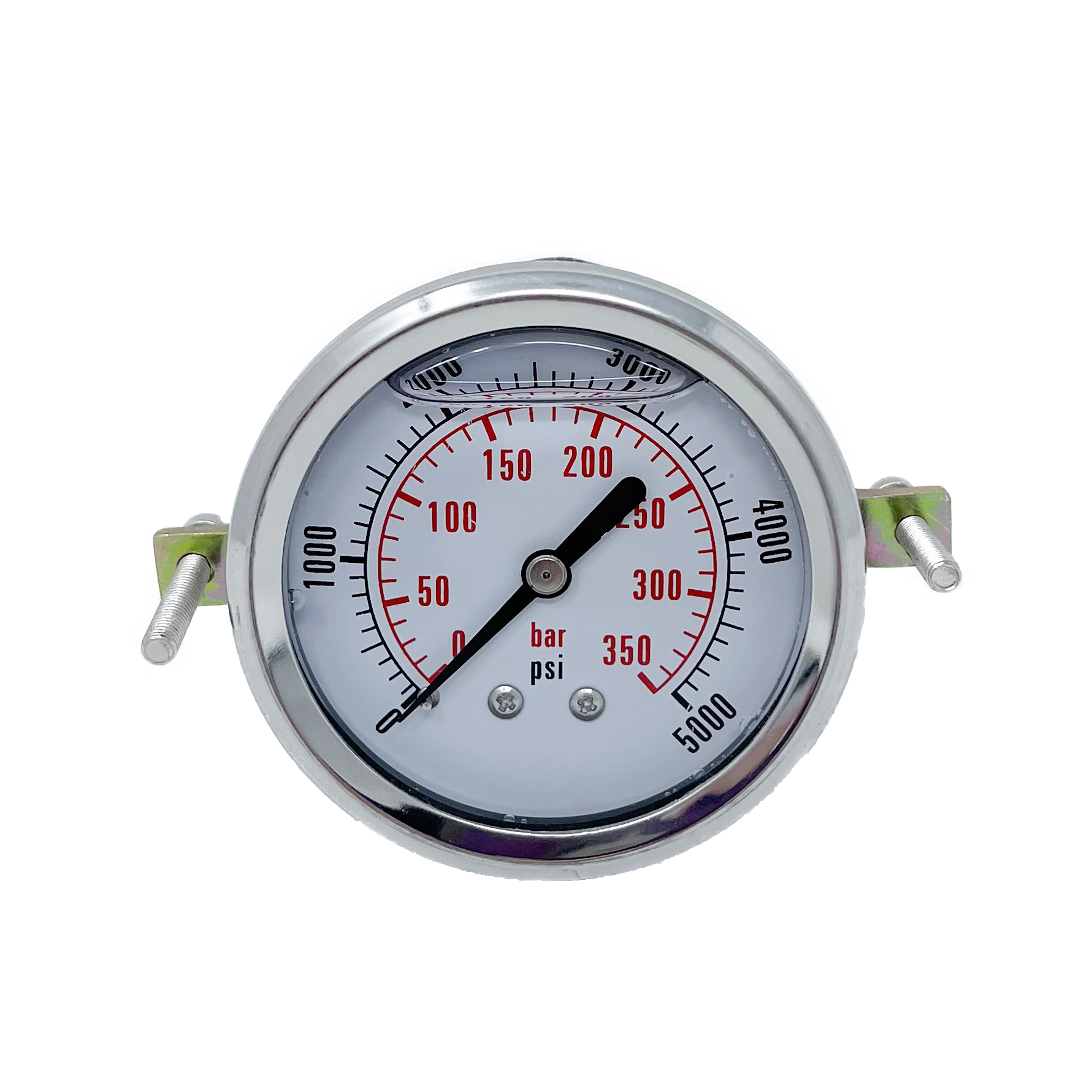 CF1P-350B : Dynamic Pressure Gauge, 2.5" Face, 0-5000psi Pressure Range, 1/4" NPT, Panel Clamp with U-Bolt Style