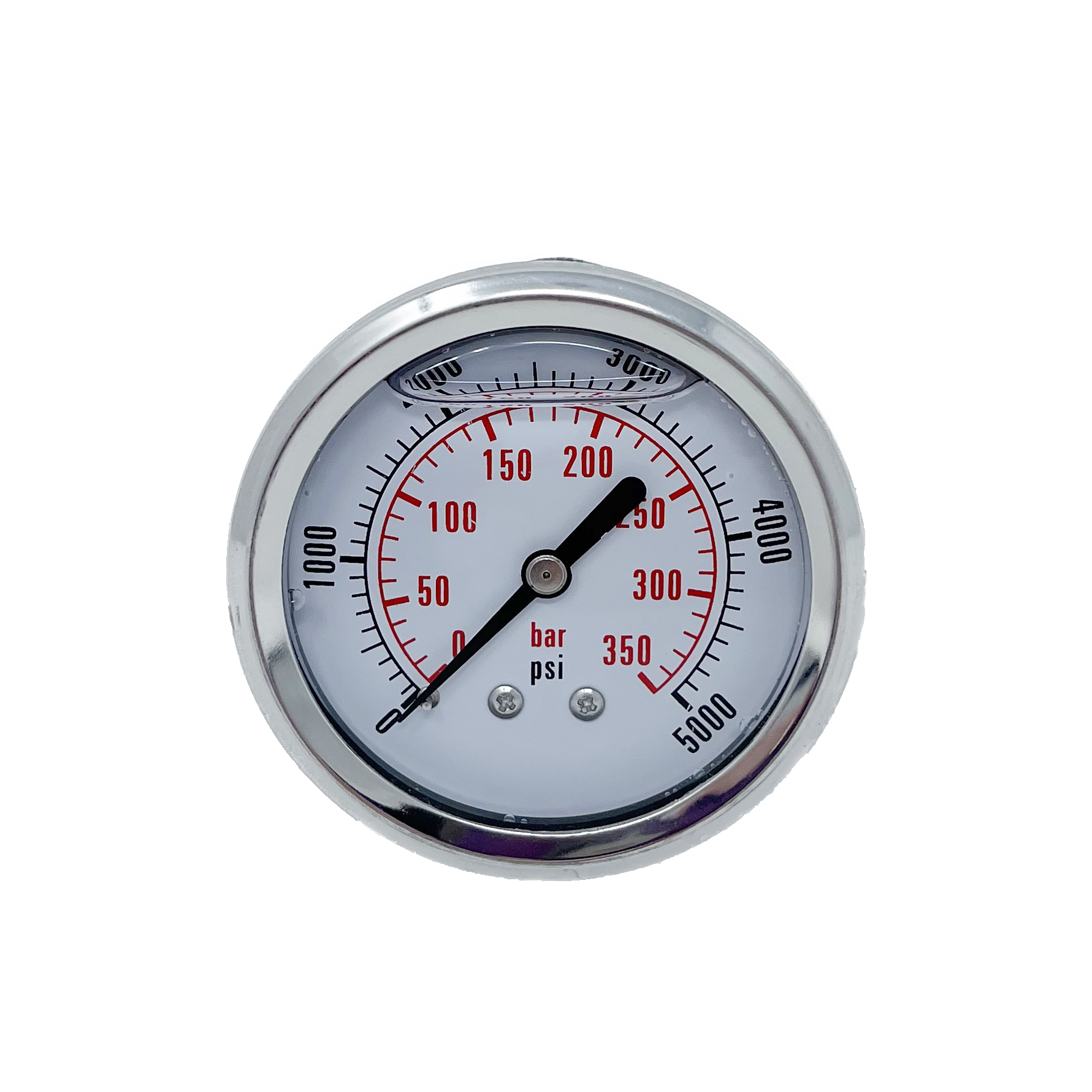 CF1P-350D : Dynamic Pressure Gauge, 2.5" Face, 0-5000psi Pressure Range, 1/4" NPT, Center Back Style