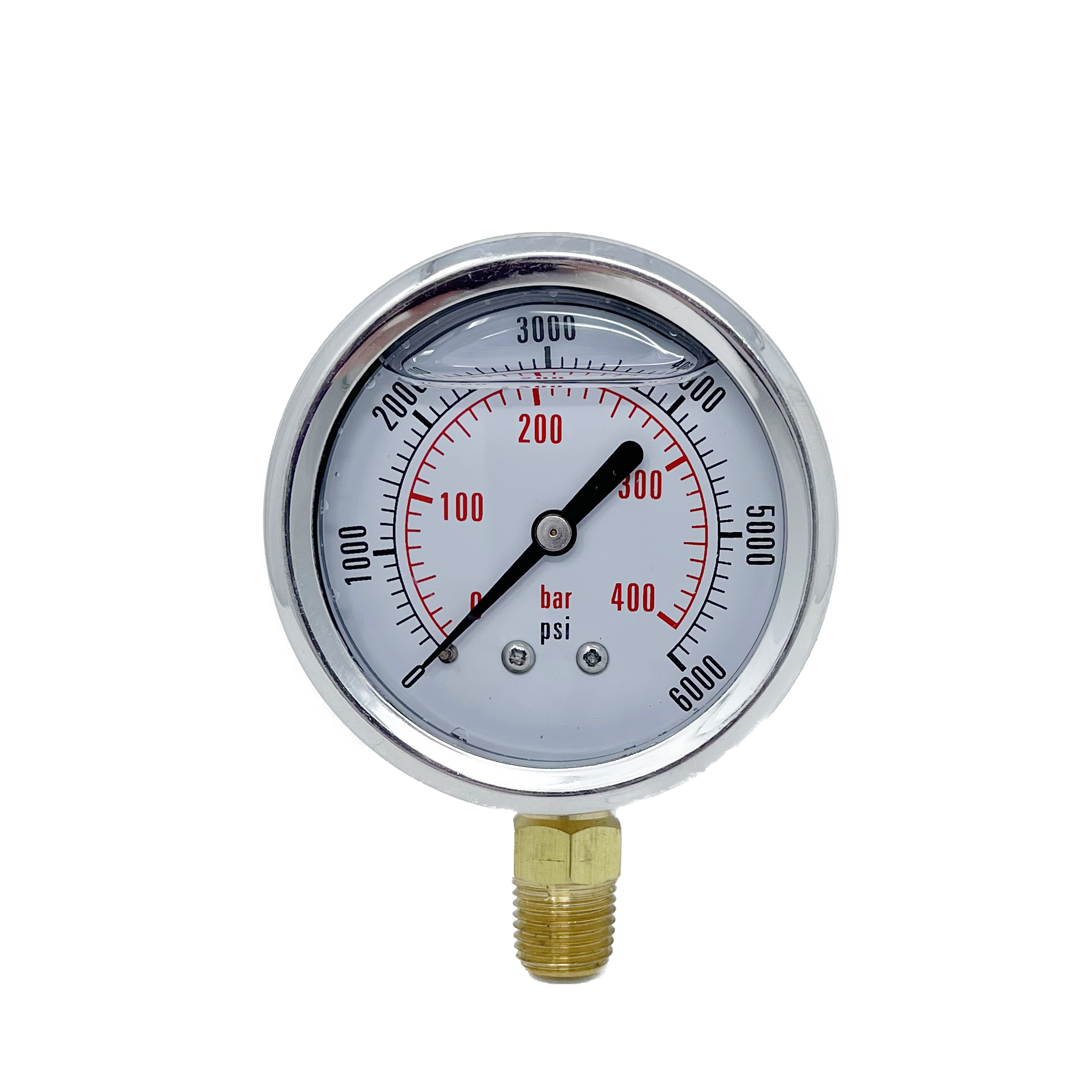 CF1P-420A : Dynamic Pressure Gauge, 2.5" Face, 0-6000psi Pressure Range, 1/4" NPT, Stem Mounted Style