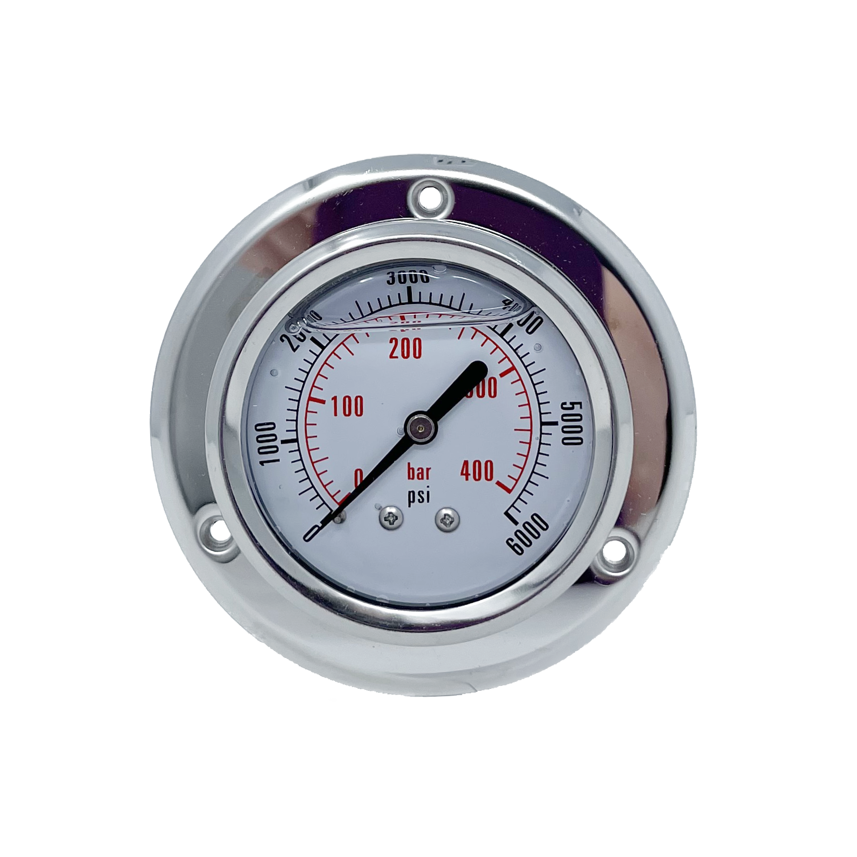 CF1P-420E : Dynamic Pressure Gauge, 2.5" Face, 0-6000psi Pressure Range, 1/4" NPT, Panel Flange Style
