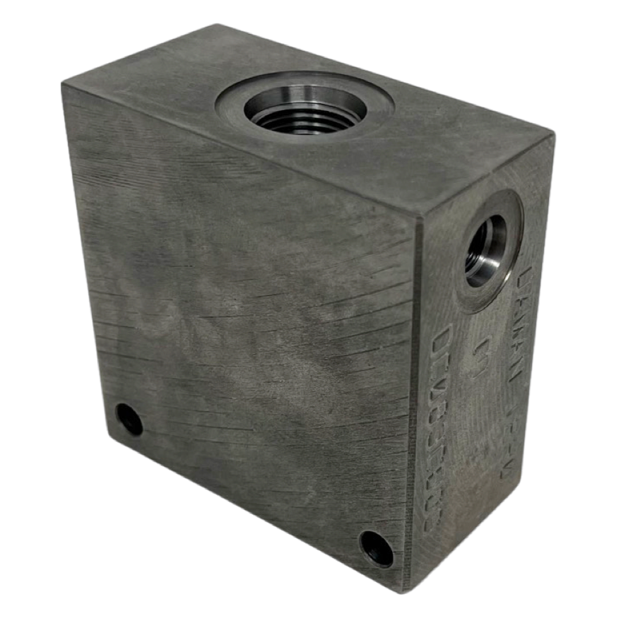 DC083CB8S : Daman Common Cavity Body, C-8-3 Cartridge Cavity, #8 SAE (1/2") Port Connections, 5000psi Rated, Ductile Iron, Without Gauge Port