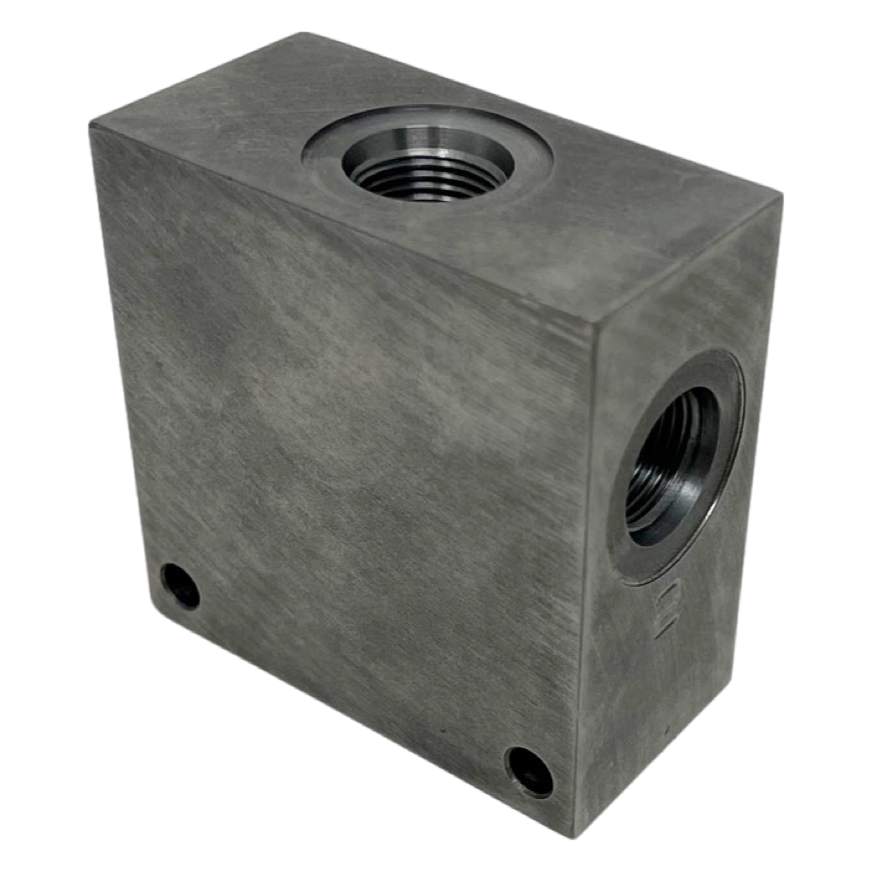 DC083CB8S : Daman Common Cavity Body, C-8-3 Cartridge Cavity, #8 SAE (1/2") Port Connections, 5000psi Rated, Ductile Iron, Without Gauge Port