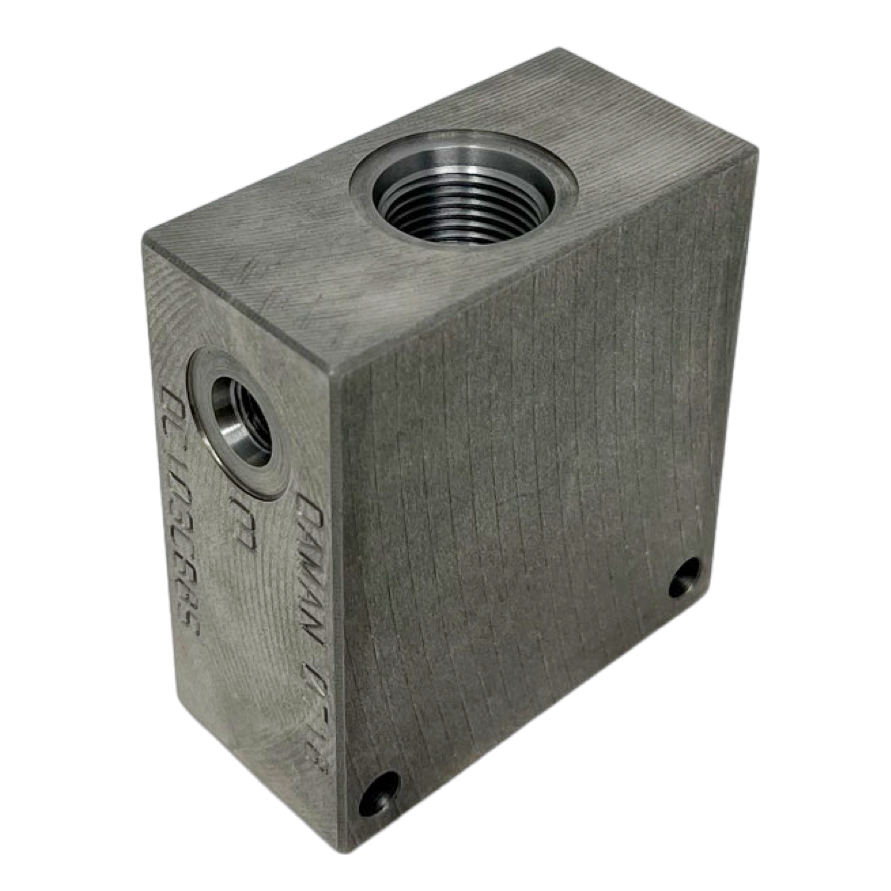 DC103CB8P : Daman Common Cavity Body, C-10-3 Cartridge Cavity, 1/2" NPT Port Connections, 5000psi Rated, Ductile Iron, Without Gauge Port