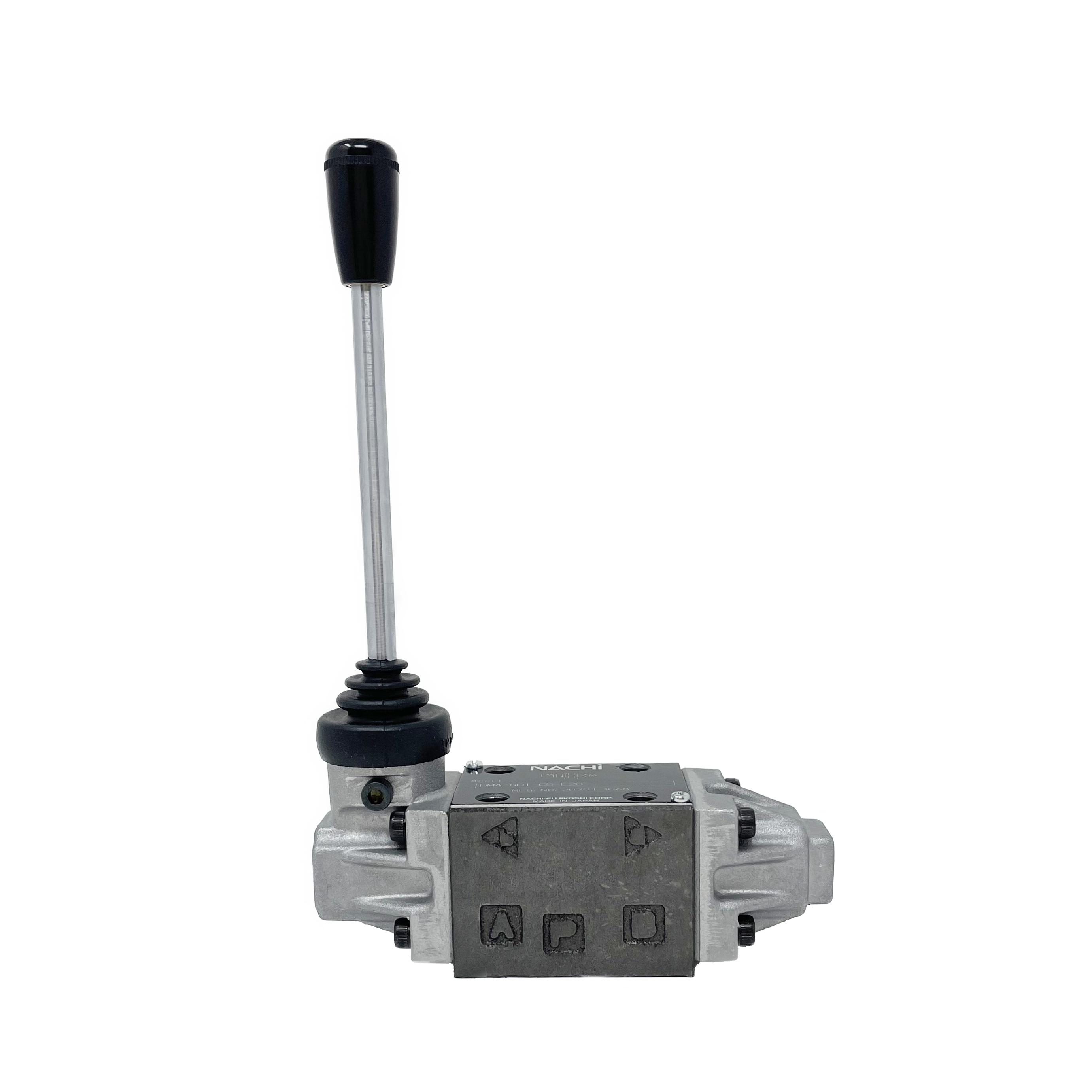 DMA-G01-F7Y-E20 : Nachi Manual Lever Valve, 4-Way, D03 (NG6), 10.5GPM, 5075psi, Tandem Spool, Detented