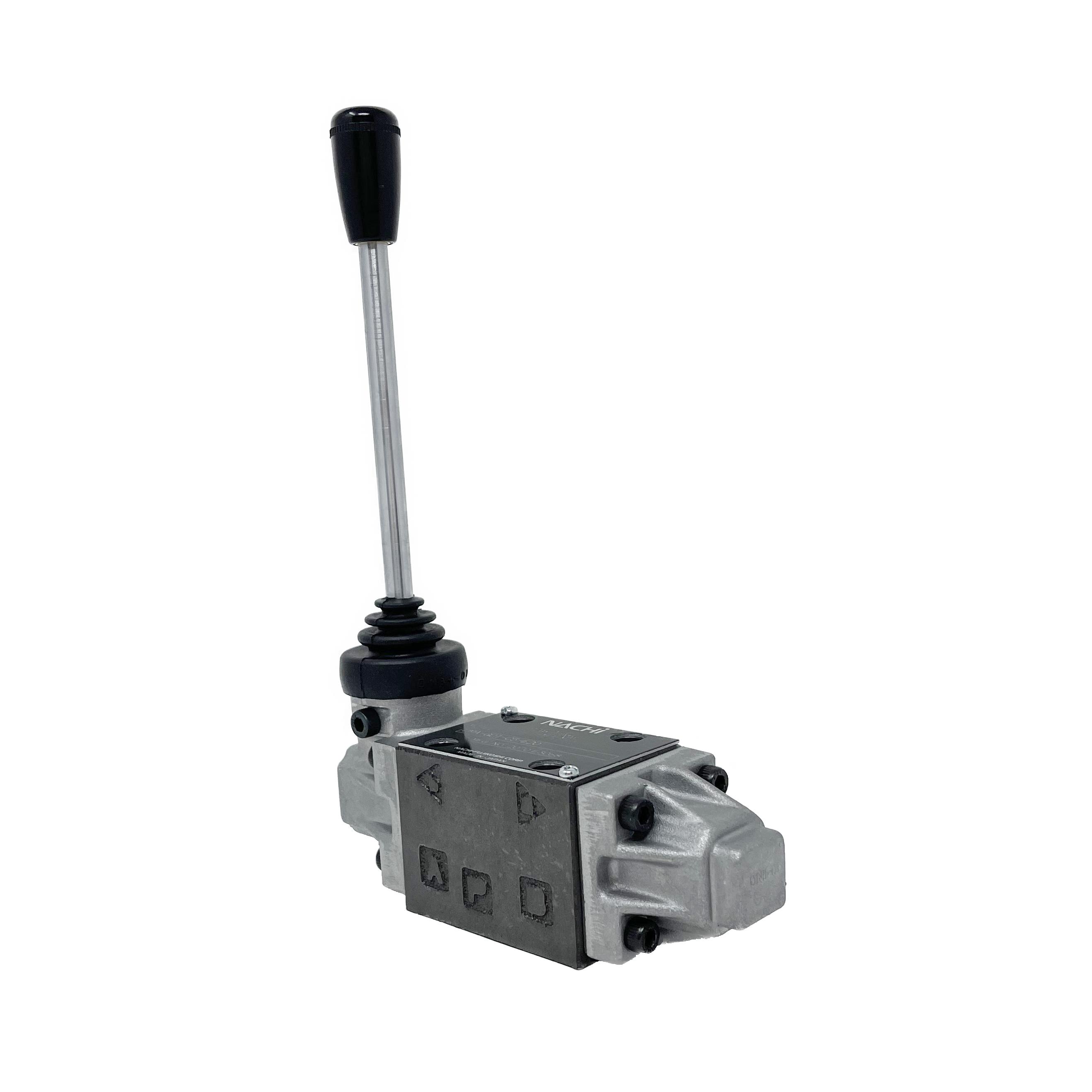 DMA-G01-C5-E20 : Nachi Manual Lever Valve, 4-Way, D03 (NG6), 10.5GPM, 5075psi, All Ports Blocked Neutral, Spring Centered