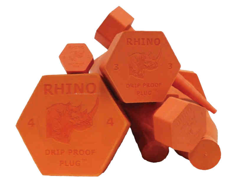ROPLUG-K : Safety Orange Rhino Drip-Proof Plugs, Multi-Pack