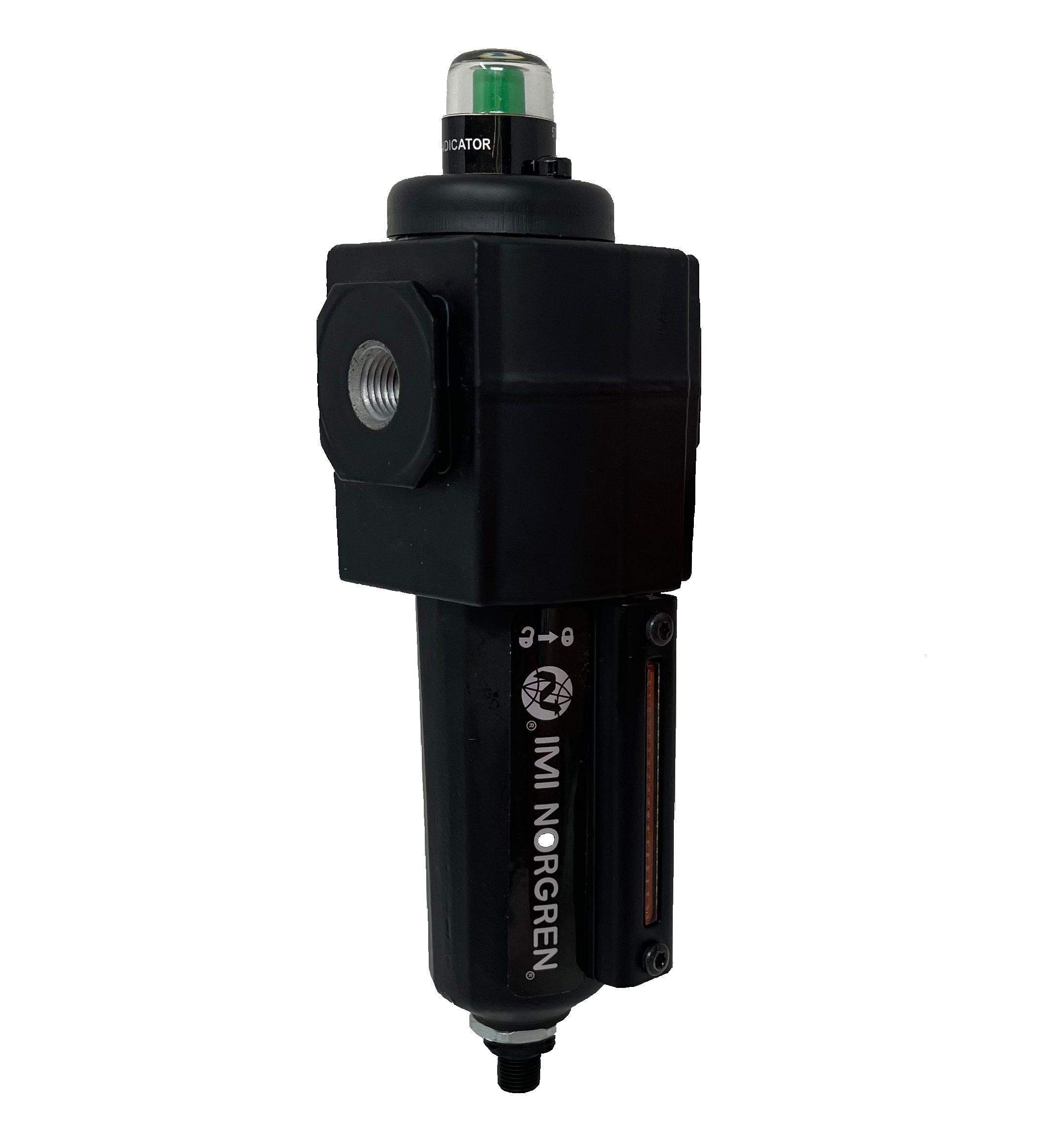 F73C-2AD-AD0 : Norgren Excelon Coalescing Filter, 1/4" NPT, With Mechanical Indicator, Auto Drain, Short Metal Bowl