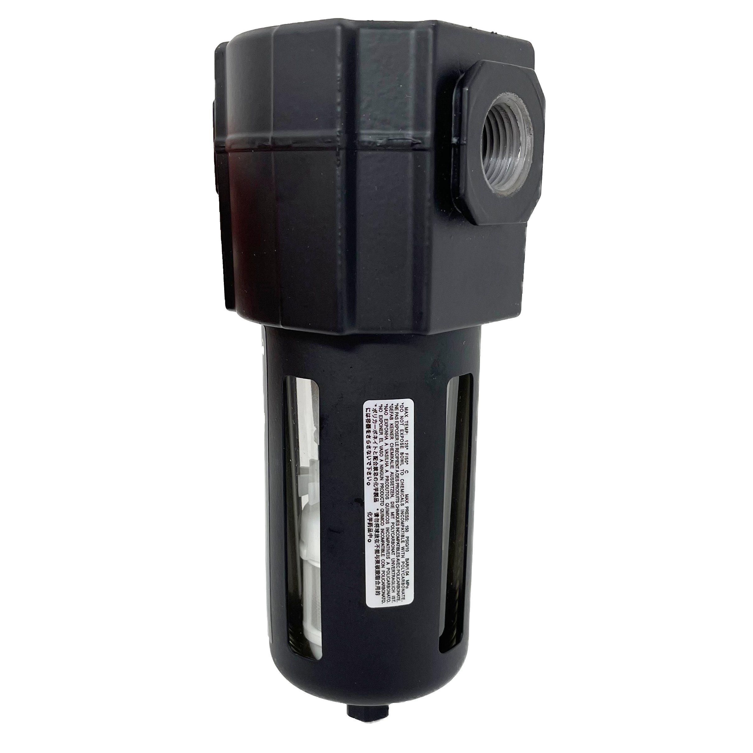 F74G-4AN-AP3 : Norgren Excelon Filter, 1/2" NPT, No Indicator, Auto Drain, Transparent Bowl, 40-Micron