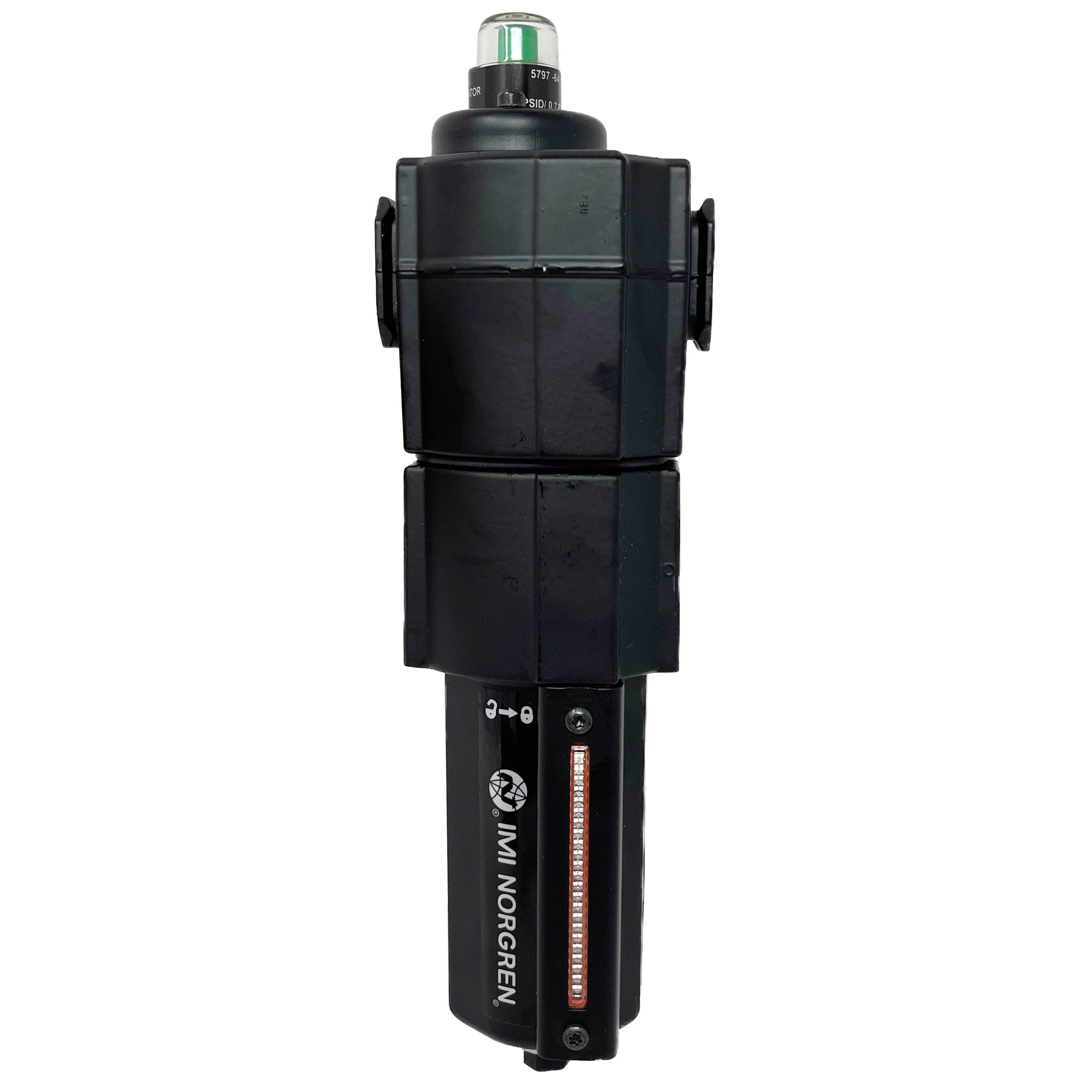 F74H-4AD-AD0 : Norgren Excelon Hi-Flow Coalescing Filter, 1/2" NPT, With Mechanical Indicator, Auto Drain, Metal Bowl