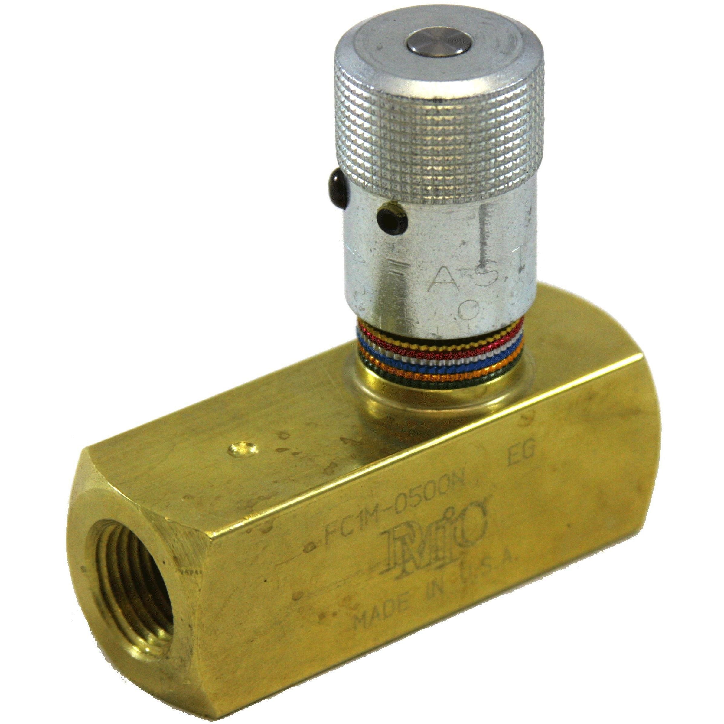 FC1M-0750N : DMIC Flow Control, Unidirectional, with Integrated Check, 3/4" NPT, Brass, 2000psi