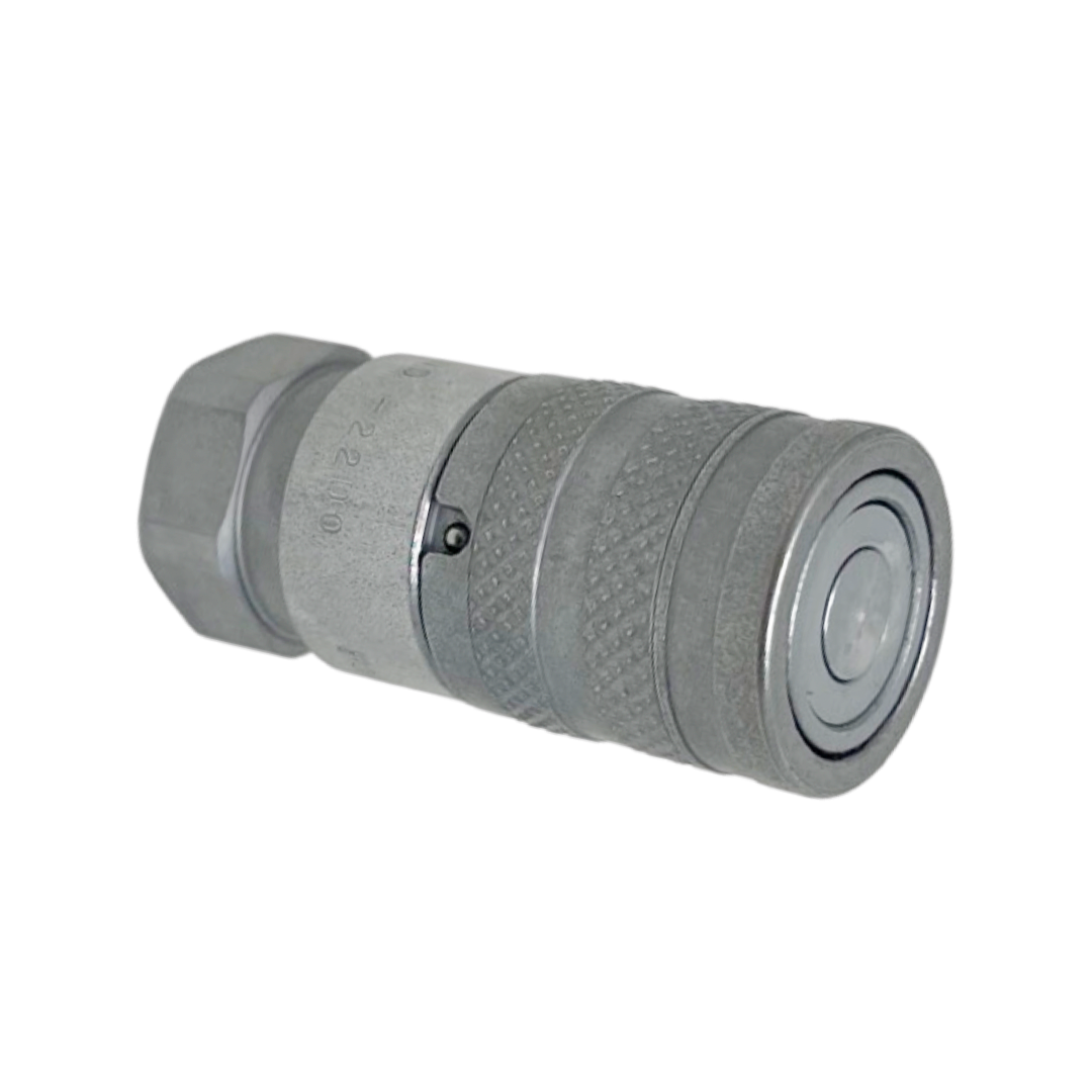 FFH04 38SAE F : Faster Quick Disconnect, Female 1/4" Coupler, 0.375 (3/8") ORB Connection, 5076psi MAWP, 6.6 GPM, ISO 16028 Interchange, Push to Connect Style, Connection Under Pressure Not Allowed