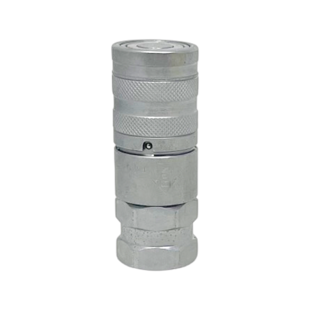 FFH06 12SAE F : Faster Quick Disconnect, Female 3/8" Coupler, 0.5 (1/2") ORB Connection, 5076psi MAWP, 13.2 GPM, ISO 16028 Interchange, Push to Connect Style, Connection Under Pressure Not Allowed