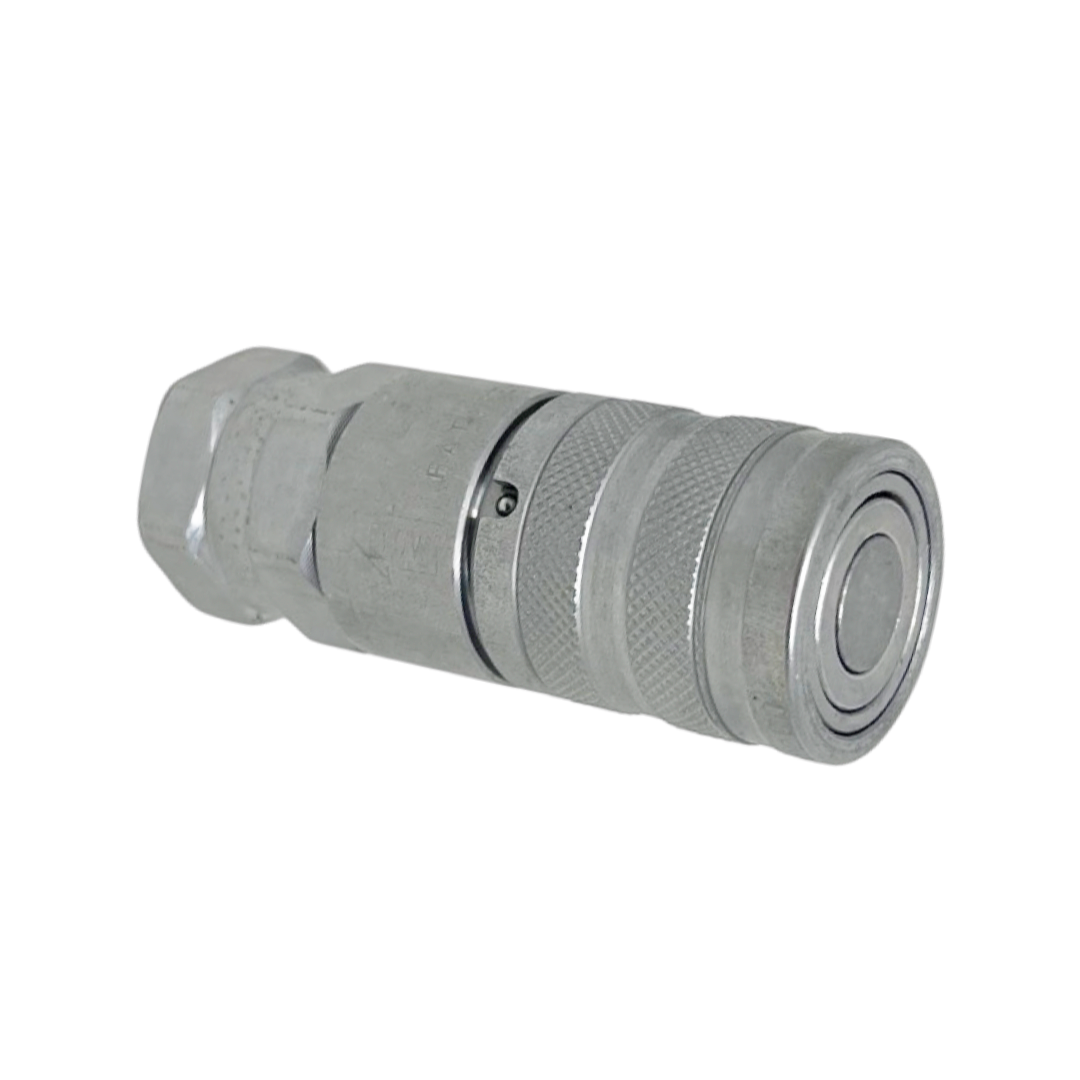 3FFH08 58SAE F : Faster Quick Disconnect, Female 1/2" Coupler, 0.625 (5/8") ORB Connection, 5076psi MAWP, 17.17 GPM, ISO 16028 Interchange, Push to Connect Style, Connection Under Pressure Allowed at Working Pressure Male Side Only