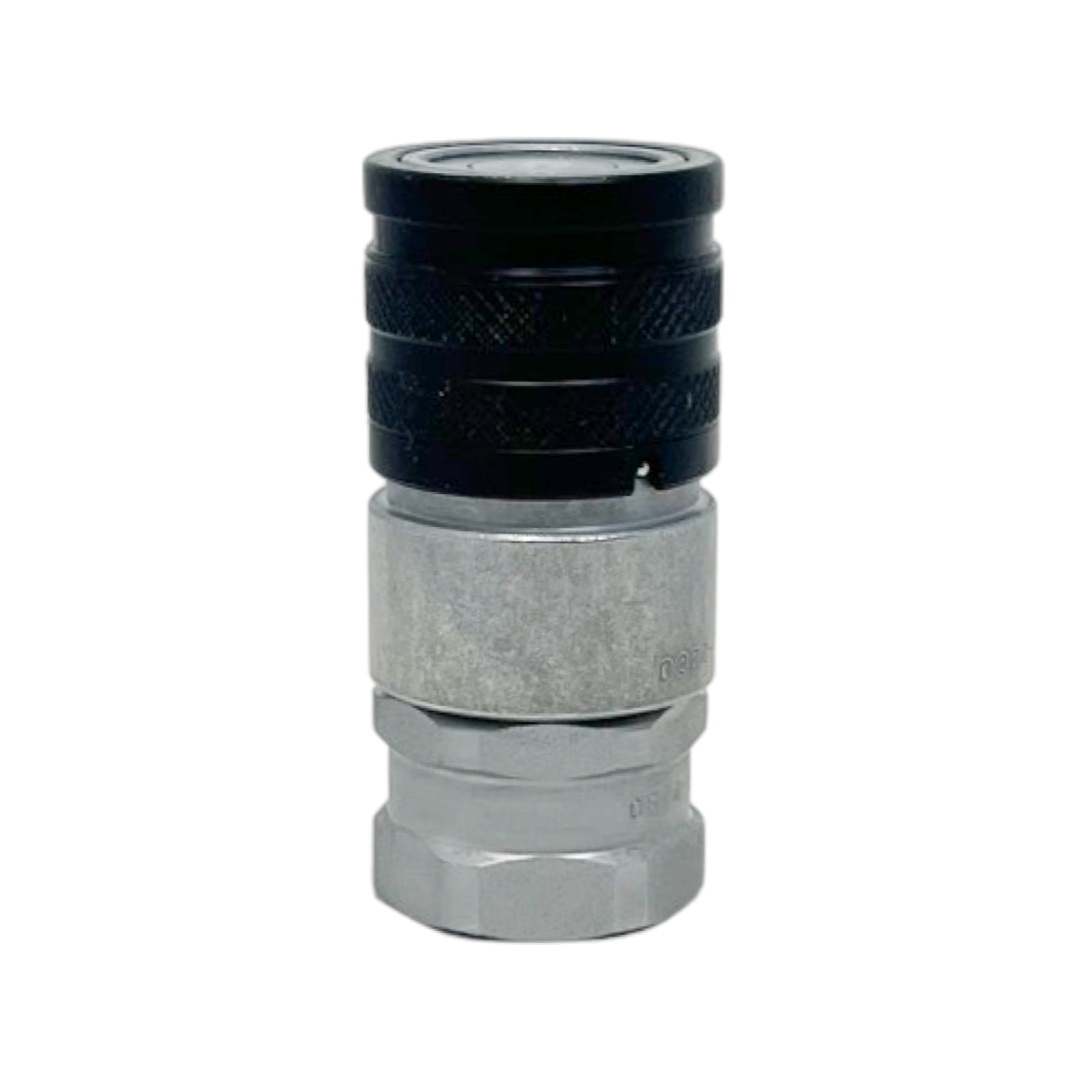 FFH08 12SAE F : Faster Quick Disconnect, Female 1/2" Coupler, 0.5 (1/2") ORB Connection, 5076psi MAWP, 29.06 GPM, ISO 16028 Interchange, Push to Connect Style, Connection Under Pressure Not Allowed