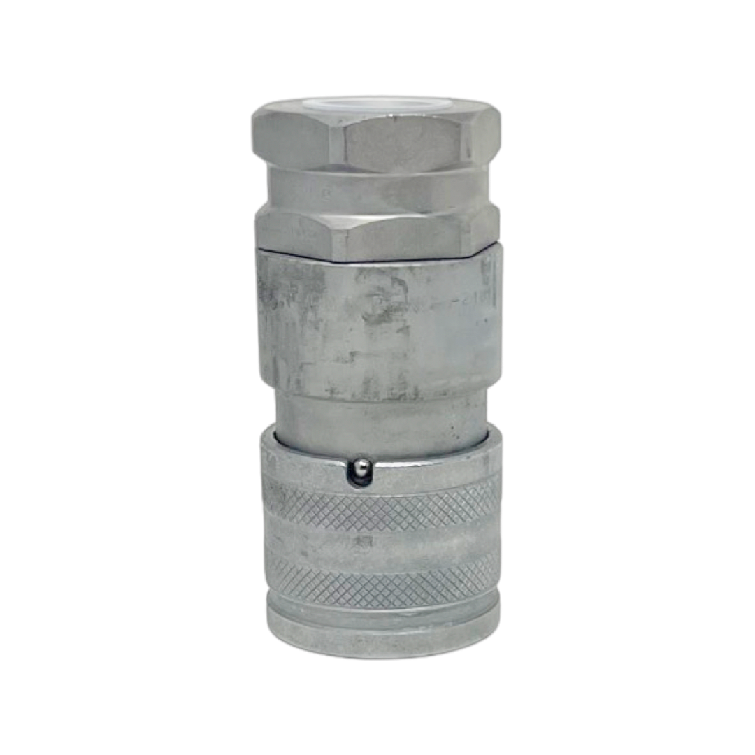 FFH12 34SAE F : Faster Quick Disconnect, Female 3/4" Coupler, 0.75 (3/4") ORB Connection, 5076psi MAWP, 42.27 GPM, ISO 16028 Interchange, Push to Connect Style, Connection Under Pressure Not Allowed