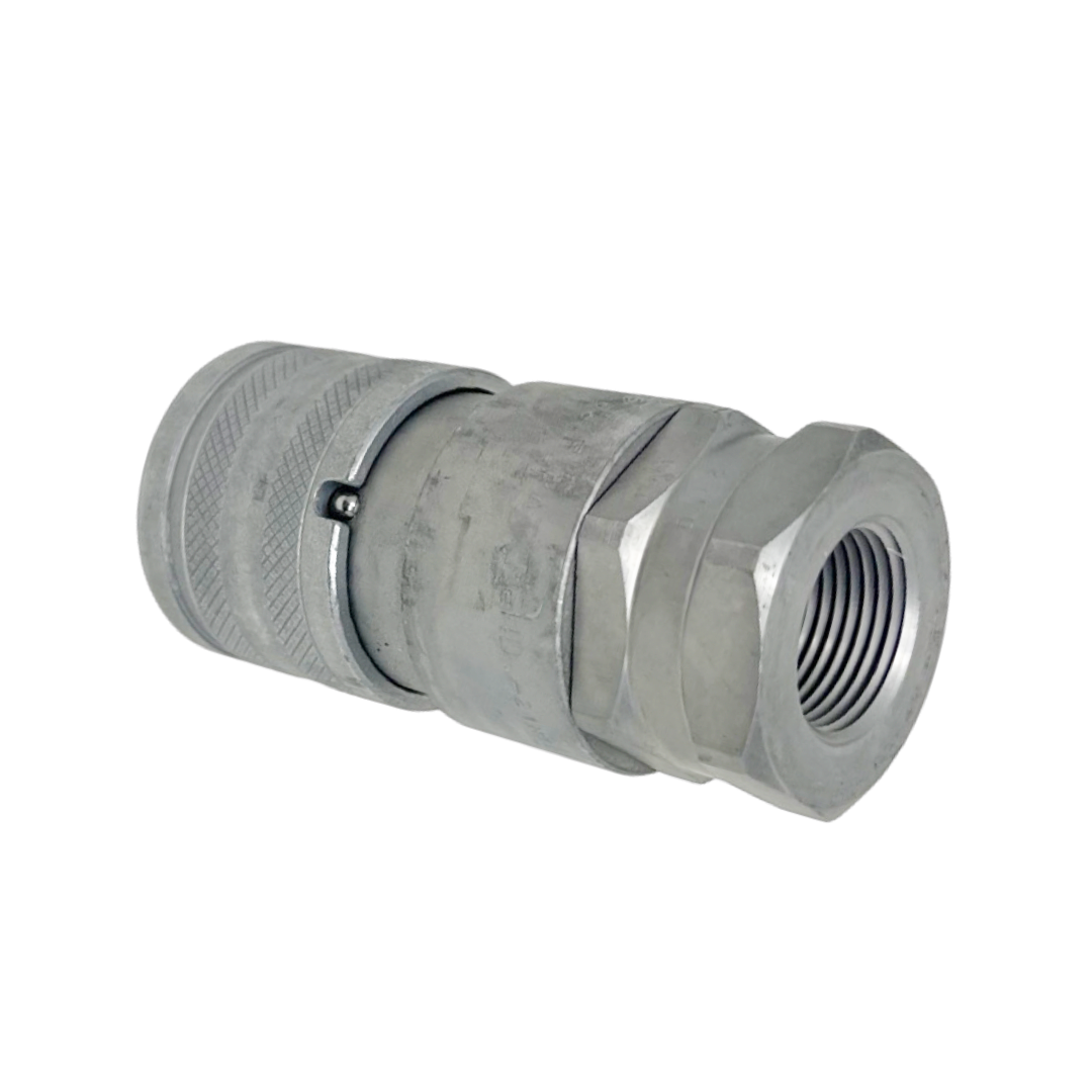 FFH10 34SAE F : Faster Quick Disconnect, Female 5/8" Coupler, 0.75 (3/4") ORB Connection, 5076psi MAWP, 33.02 GPM, ISO 16028 Interchange, Push to Connect Style, Connection Under Pressure Not Allowed