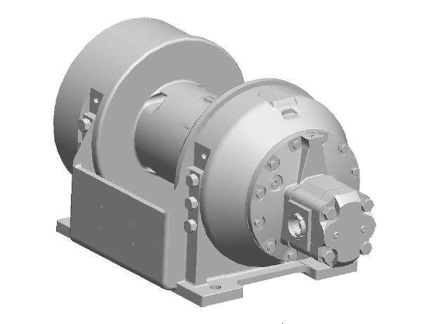H12-3-97-1  : Pullmaster Planetary Hydraulic Winch, Rapid Reverse, 12,000lb Bare Drum Pull, Auto Brake, CW, 50GPM Motor, 7.63" Barrel x 10.0" Length x 14.63" Flange