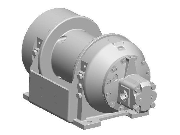 H12-3-97-2  : Pullmaster Planetary Hydraulic Winch, Rapid Reverse, 9,800lb Bare Drum Pull, Auto Brake, CW, 50GPM Motor, 7.63" Barrel x 10.0" Length x 14.63" Flange
