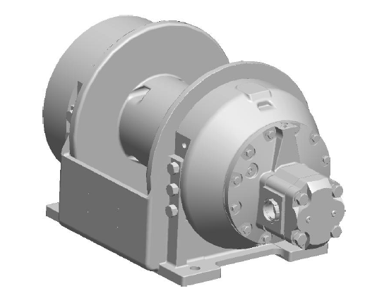 H12-3-97-5  : Pullmaster Planetary Hydraulic Winch, Rapid Reverse, 12,100lb Bare Drum Pull, Auto Brake, CW, 50GPM Motor, 7.63" Barrel x 10.0" Length x 16.63" Flange