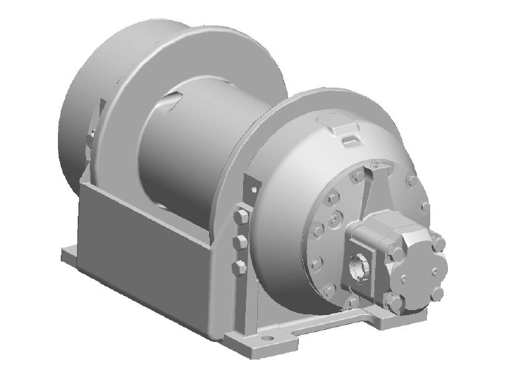 H12-3-97-7 : Pullmaster Planetary Hydraulic Winch, Rapid Reverse, 12,100lb Bare Drum Pull, Auto Brake, CW, 50GPM Motor, 7.63" Barrel x 13.0" Length x 16.63" Flange