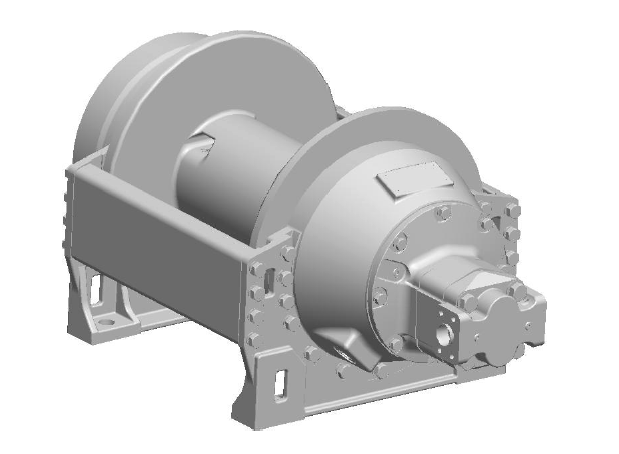 H18-3-101-3 : Pullmaster Planetary Hydraulic Winch, Rapid Reverse, 18,000lb Bare Drum Pull, Auto Brake, CW, 76GPM Motor, 8.5" Barrel x 16.0" Length x 20.0" Flange