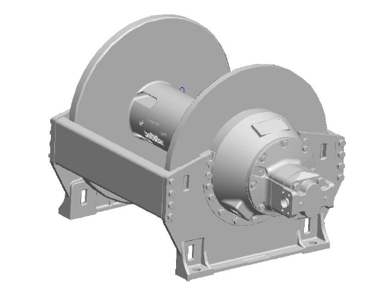 H18-3-101-4 : Pullmaster Planetary Hydraulic Winch, Rapid Reverse, 18,000lb Bare Drum Pull, Auto Brake, CW, 76GPM Motor, 8.5" Barrel x 22.0" Length x 28.0" Flange