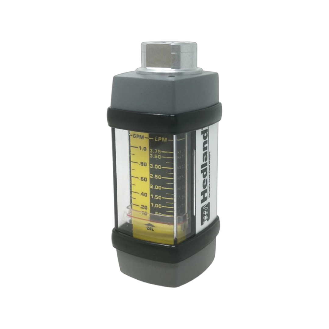 H200A-010 : Hedland 3500psi Aluminum Flow Meter for Petroleum Fluid, #6 SAE (3/8), 0.1 to 1.0 GPM