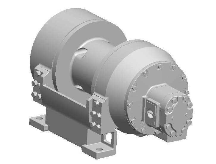 H25-3-86-1 : Pullmaster Planetary Hydraulic Winch, Rapid Reverse, 25,000lb Bare Drum Pull, Auto Brake, CW, 115GPM Motor, 10.0" Barrel x 11.0" Length x 17.0" Flange