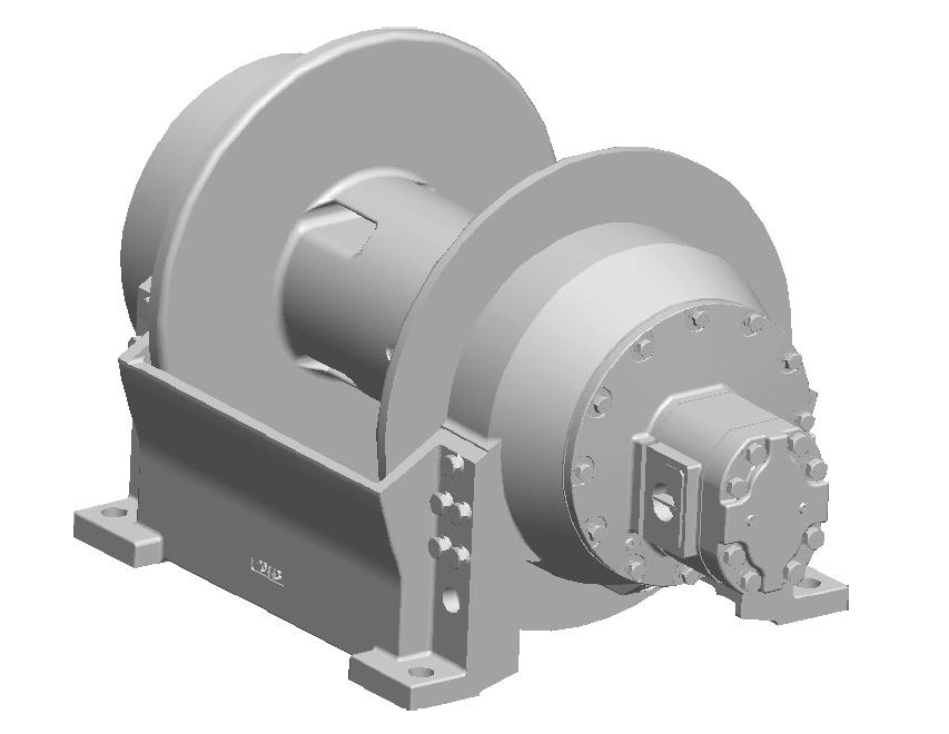 H25-3-86-3 : Pullmaster Planetary Hydraulic Winch, Rapid Reverse, 25,000lb Bare Drum Pull, Auto Brake, CW, 115GPM Motor, 10.0" Barrel x 17.0" Length x 24.0" Flange