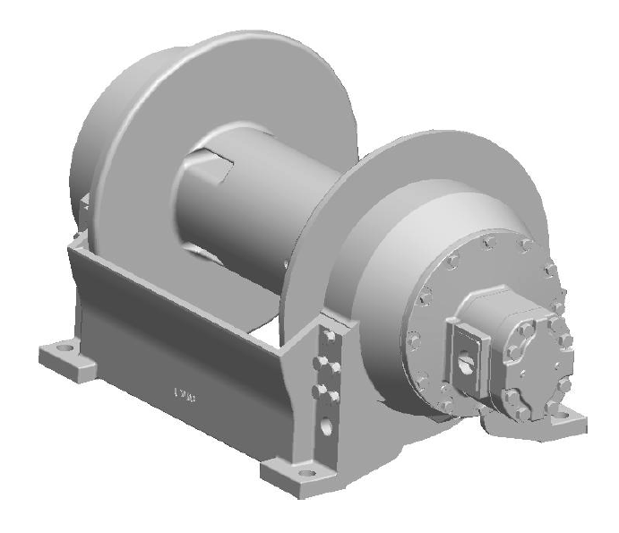 H25-3-86-4 : Pullmaster Planetary Hydraulic Winch, Rapid Reverse, 25,000lb Bare Drum Pull, Auto Brake, CW, 115GPM Motor, 10.0" Barrel x 22.0" Length x 24.0" Flange