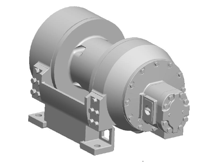 H25-7-86-1 : Pullmaster Planetary Hydraulic Winch, Rapid Reverse, 25,000lb Bare Drum Pull, Auto Brake, CW, 115GPM Motor, 10.0" Barrel x 11.0" Length x 17.0" Flange