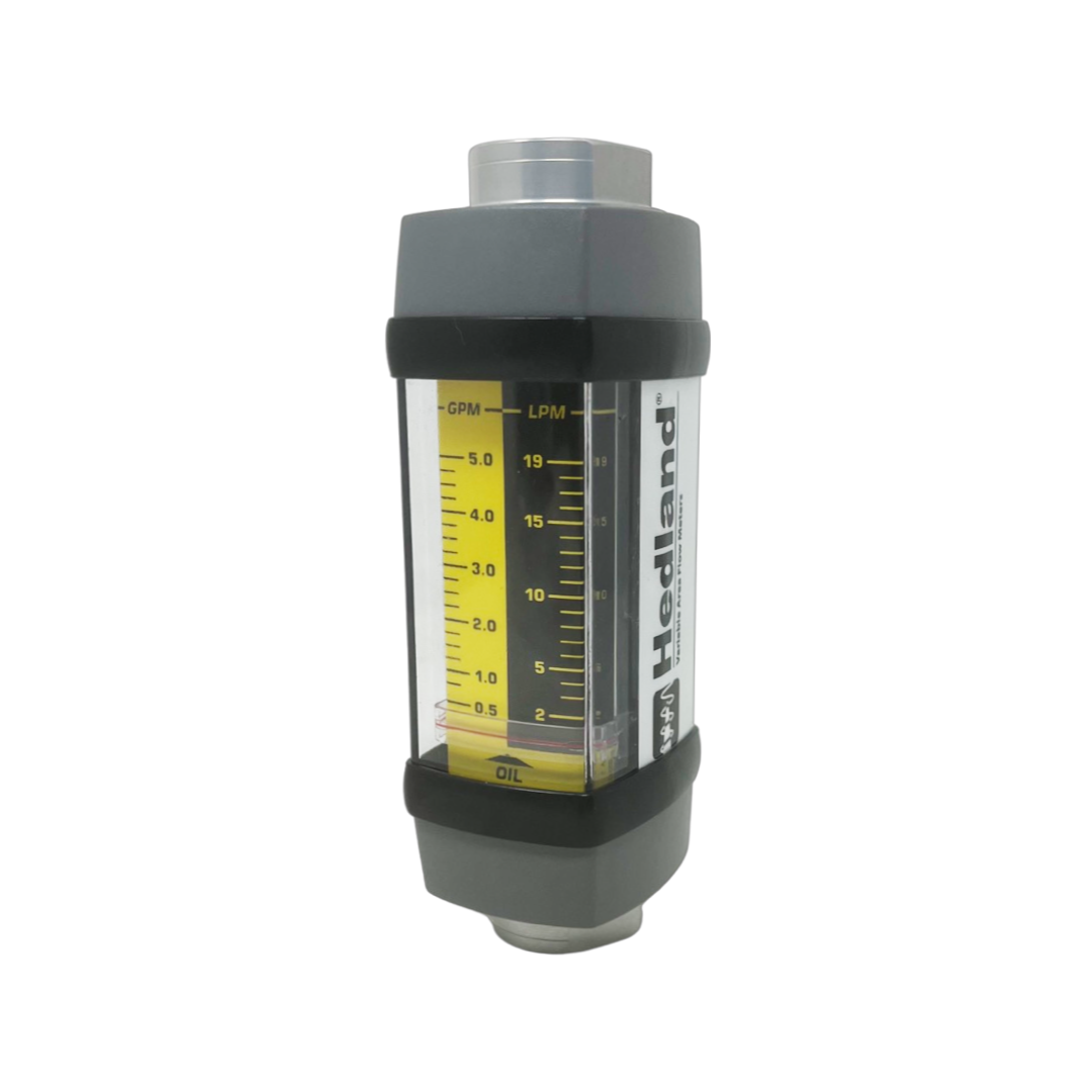 H600A-005RF : Hedland 3500psi Aluminum Flow Meter for Petroleum Fluid, #10 SAE (5/8), 0.5 to 5.0 GPM