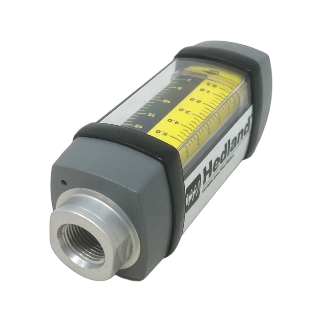 H600A-005 : Hedland 3500psi Aluminum Flow Meter for Petroleum Fluid, #10 SAE (5/8), 0.5 to 5.0 GPM