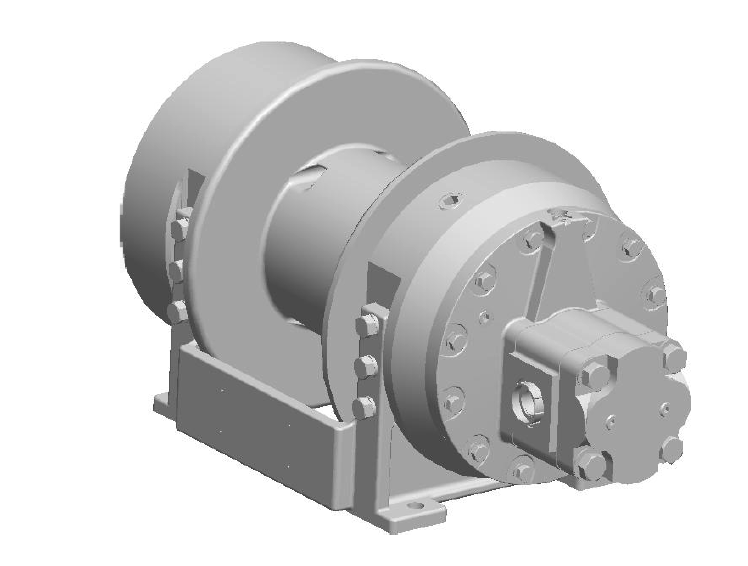 H8-3-30-2 : Pullmaster Planetary Hydraulic Winch, Rapid Reverse, 8,500lb Bare Drum Pull, Auto Brake, CW, 37GPM Motor, 7.0" Barrel x 8.0" Length x 13.5" Flange