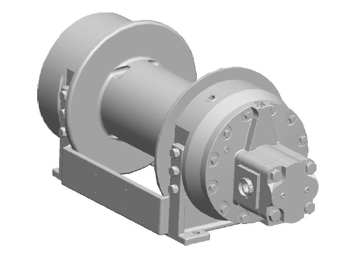 H8-3-30-4 : Pullmaster Planetary Hydraulic Winch, Rapid Reverse, 8,500lb Bare Drum Pull, Auto Brake, CW, 37GPM Motor, 7.0" Barrel x 12.0" Length x 13.5" Flange