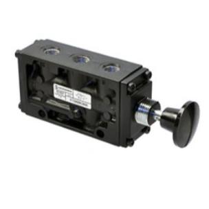 K71EA00KS6KB0 : Norgren Nugget 200, 2-Position, 5-Way, Black Palm Button Actuation, Spring Return, 3/8" NPT