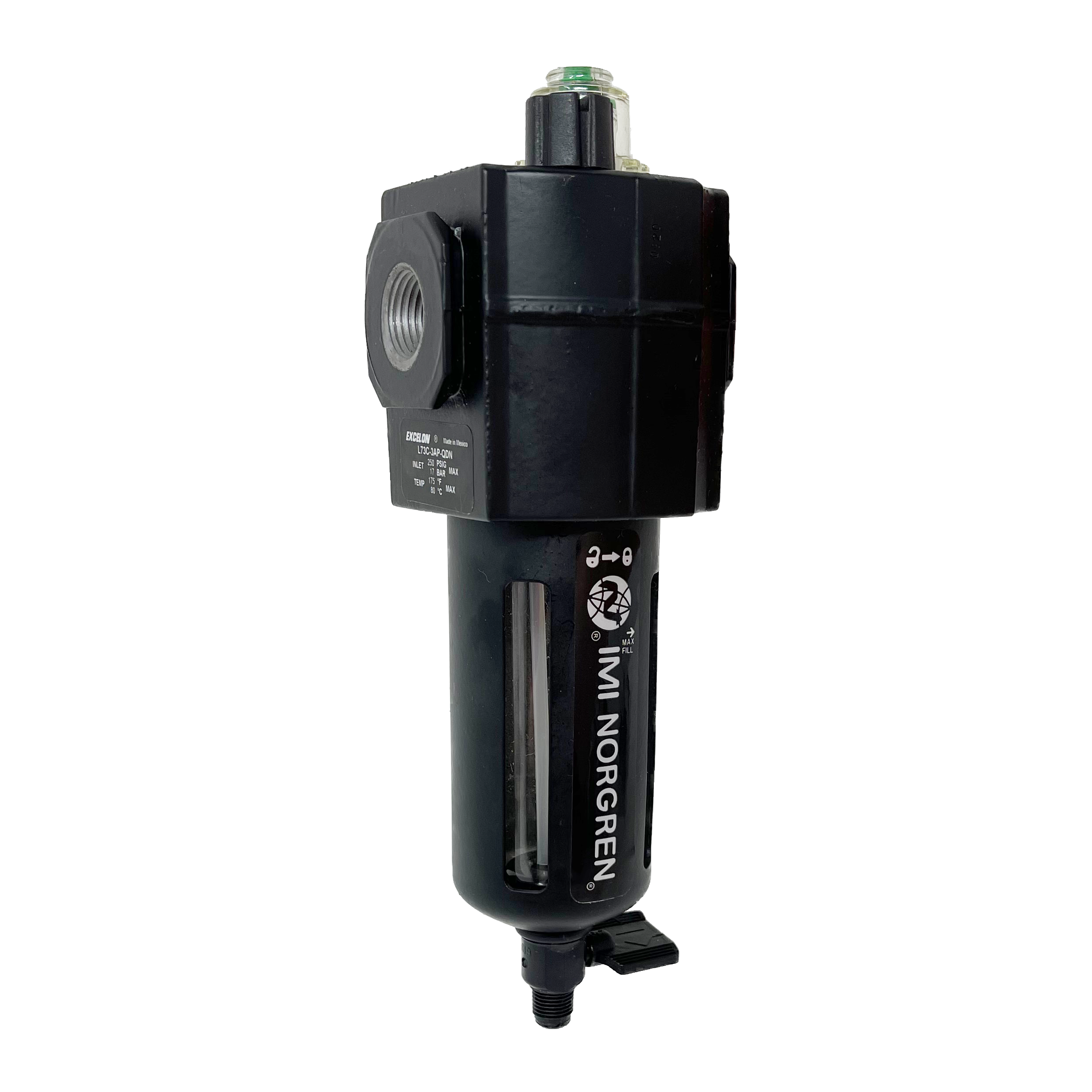 L73C-4AP-QPN : Norgren Excelon Lubricator, Oil-Fog, 1/2" NPT, Manual Drain, Transparent Bowl with Guard