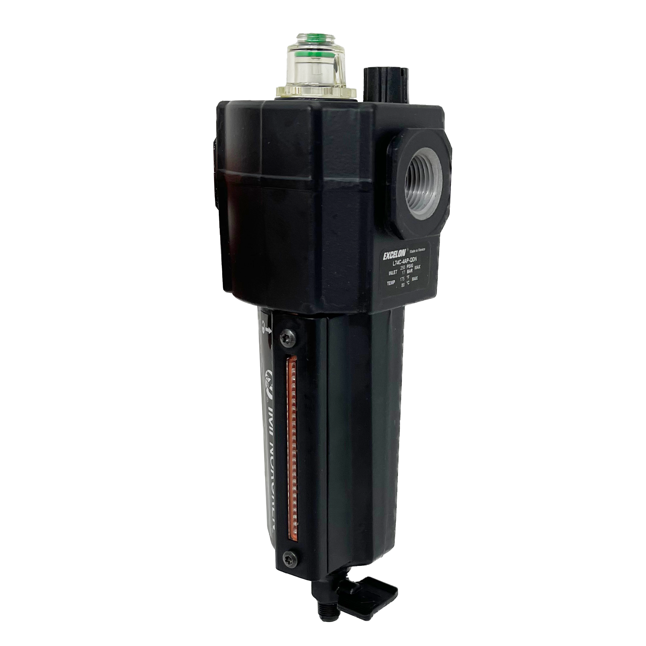 L74C-4AP-QDN : Norgren Excelon Lubricator, Oil-Fog, 1/2" NPT, Manual Drain, Metal Bowl