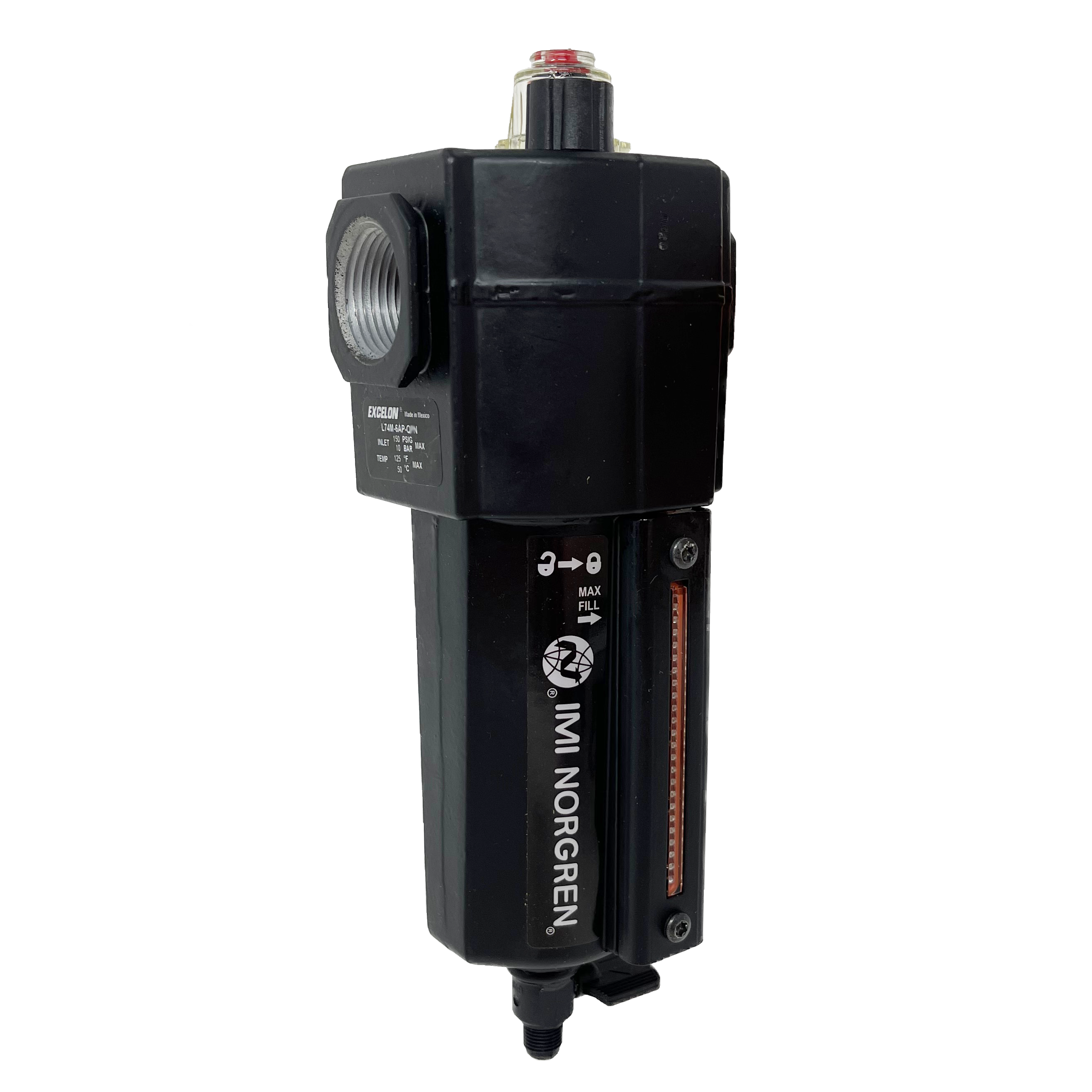 L74M-6AP-QDN : Norgren Excelon Lubricator, Micro-Fog, 3/4" NPT, Manual Drain, Metal Bowl